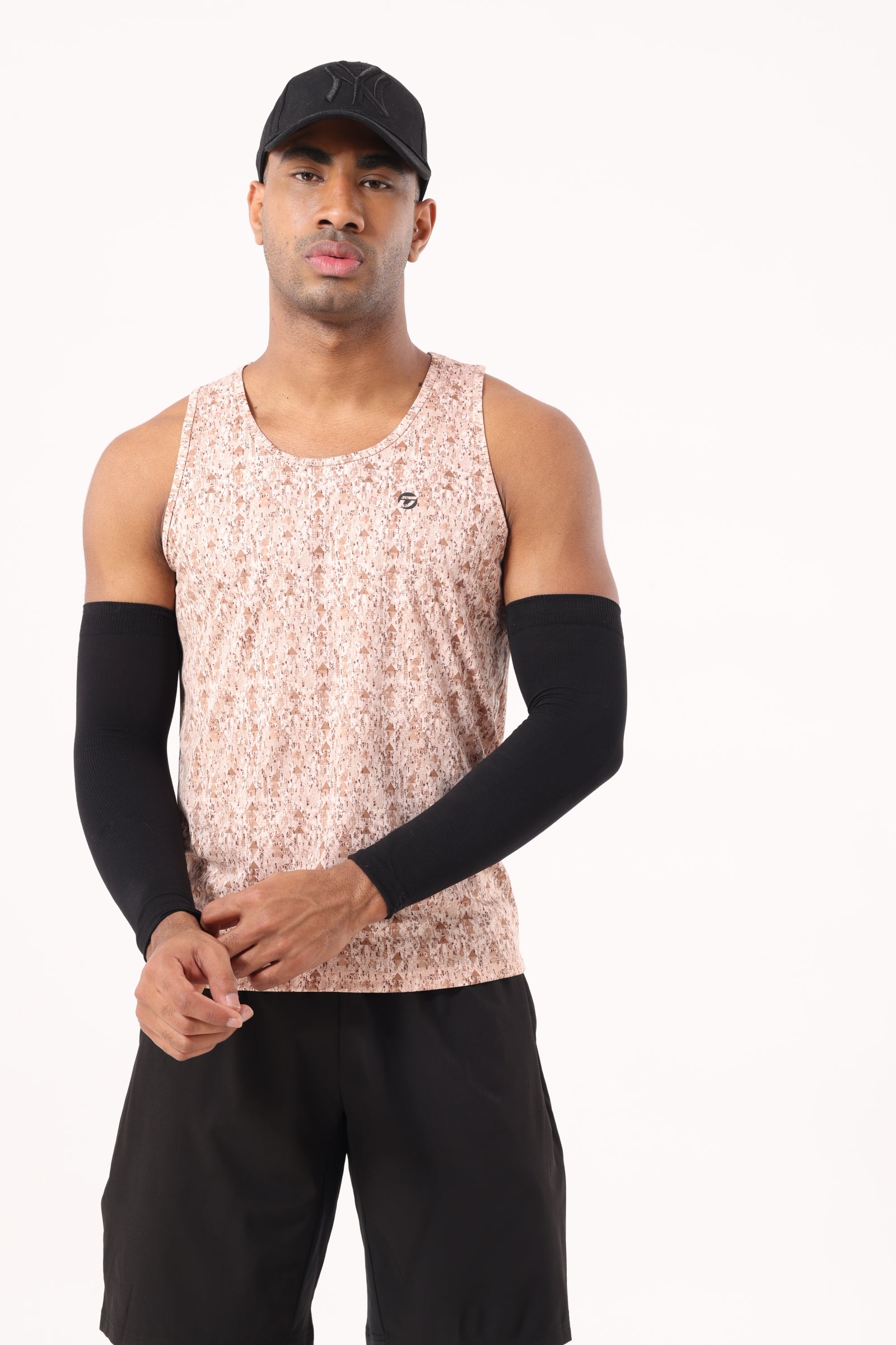 Drizone All-Over Printed Polyester Tank Top - Brown