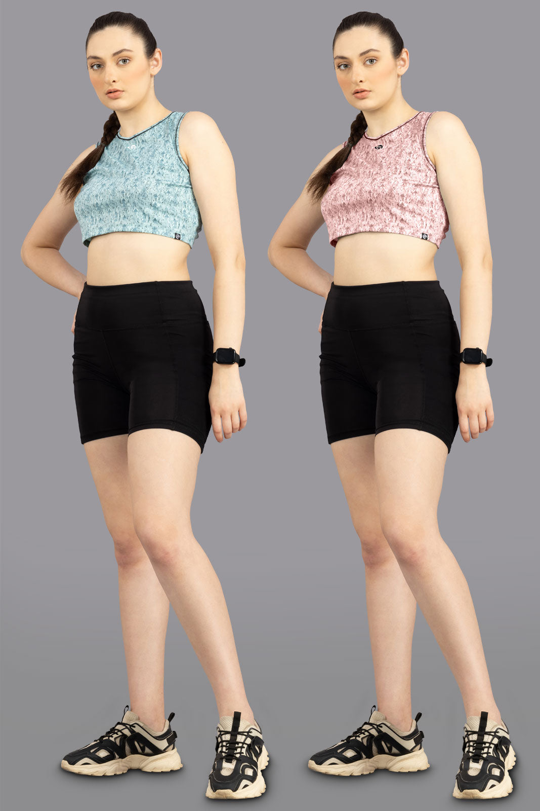 Women’s Abstract Printed Crop Top – Pack of 2 (Only ₹249/pc)