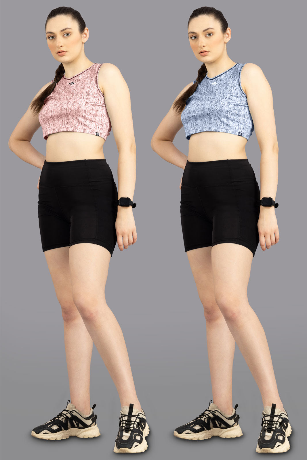 Women’s Abstract Printed Crop Top – Pack of 2 (Only ₹249/pc)