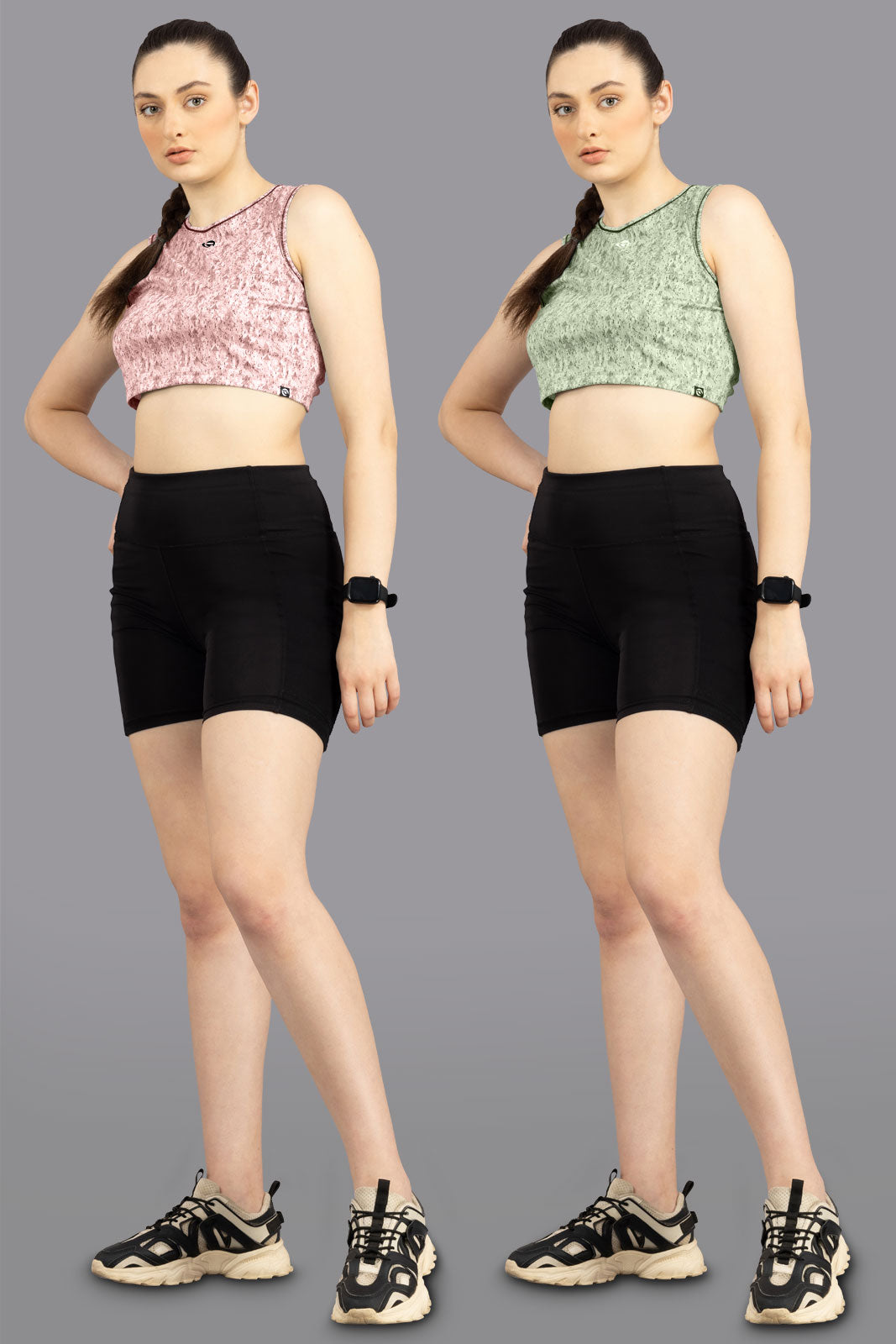 Women’s Abstract Printed Crop Top – Pack of 2 (Only ₹249/pc)