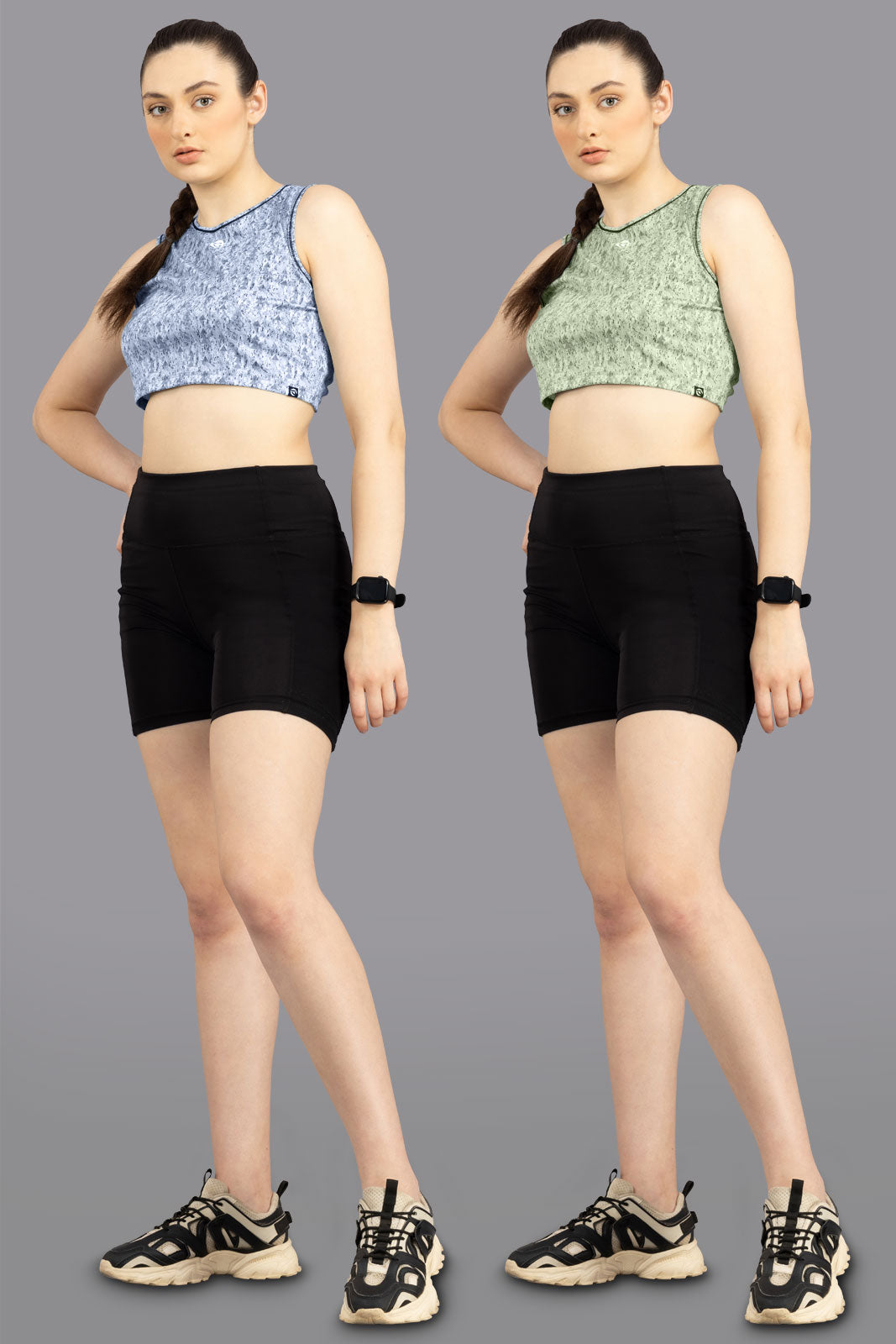 Women’s Abstract Printed Crop Top – Pack of 2 (Only ₹249/pc)