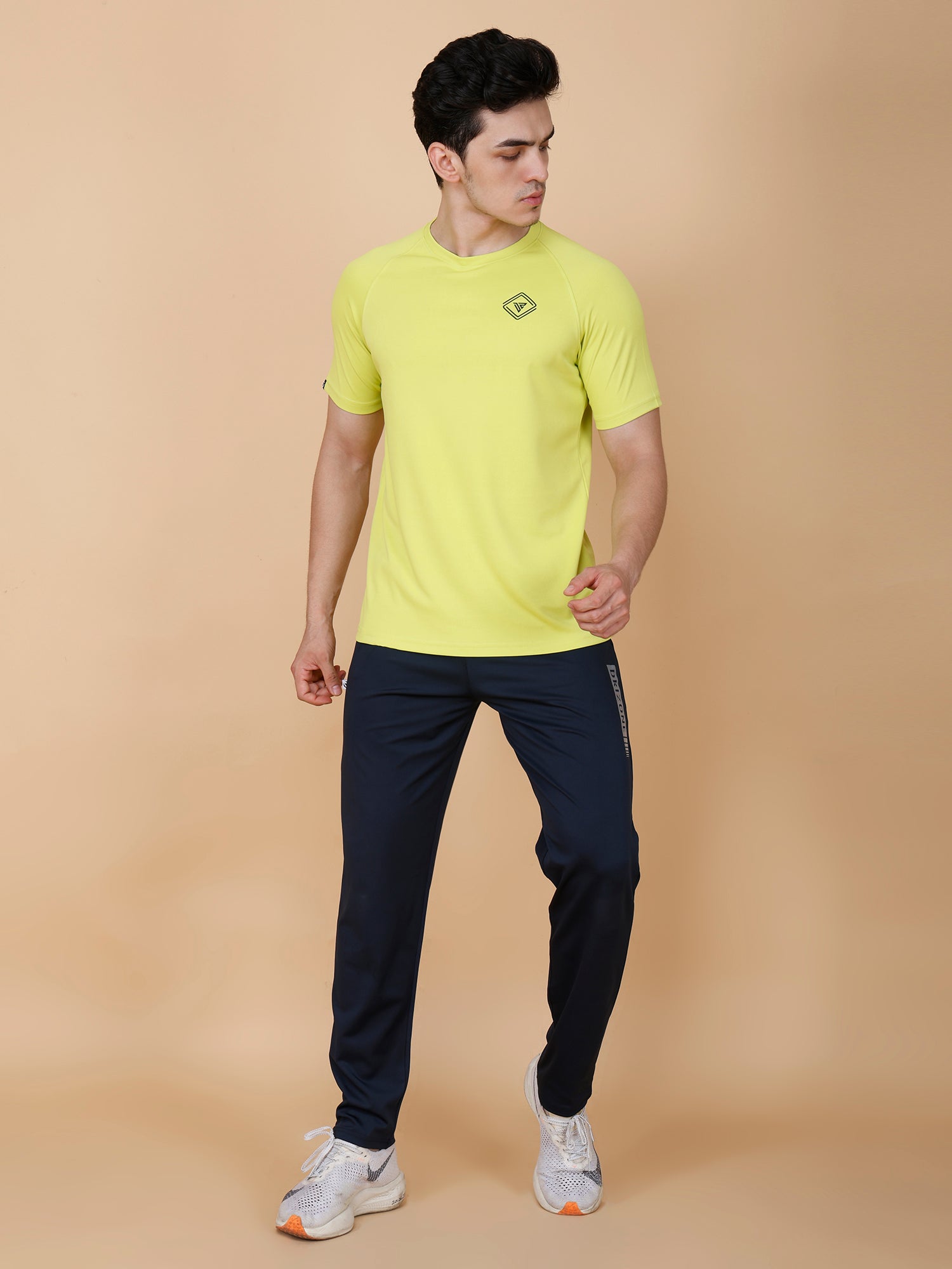 Drizone Plain T-shirt – Dot Knit Raglan Half Sleeves - Lime Green