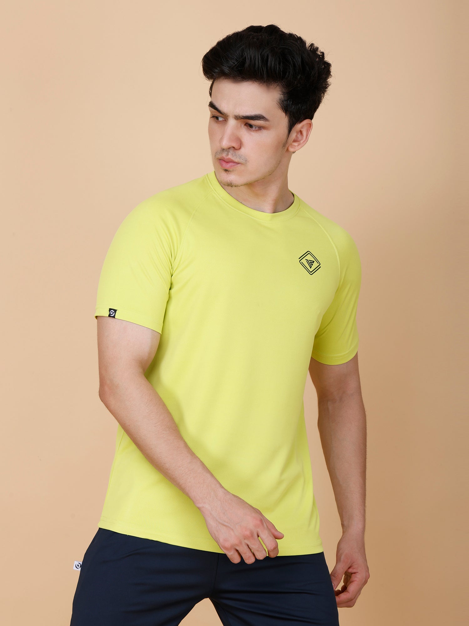 Drizone Plain T-shirt – Dot Knit Raglan Half Sleeves - Lime Green
