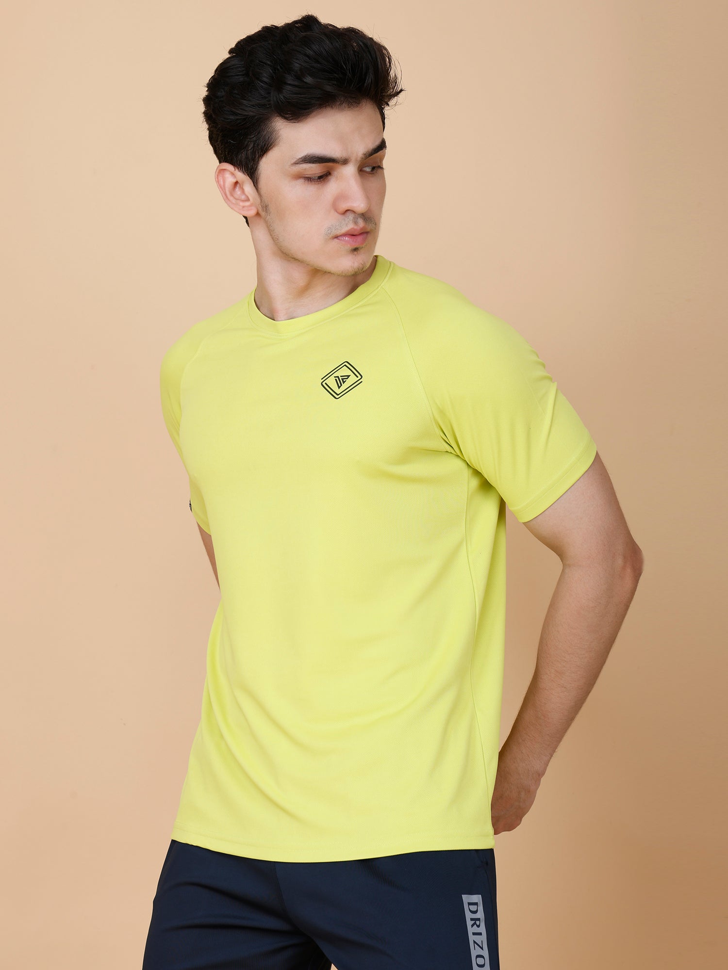 Drizone Plain T-shirt – Dot Knit Raglan Half Sleeves - Lime Green