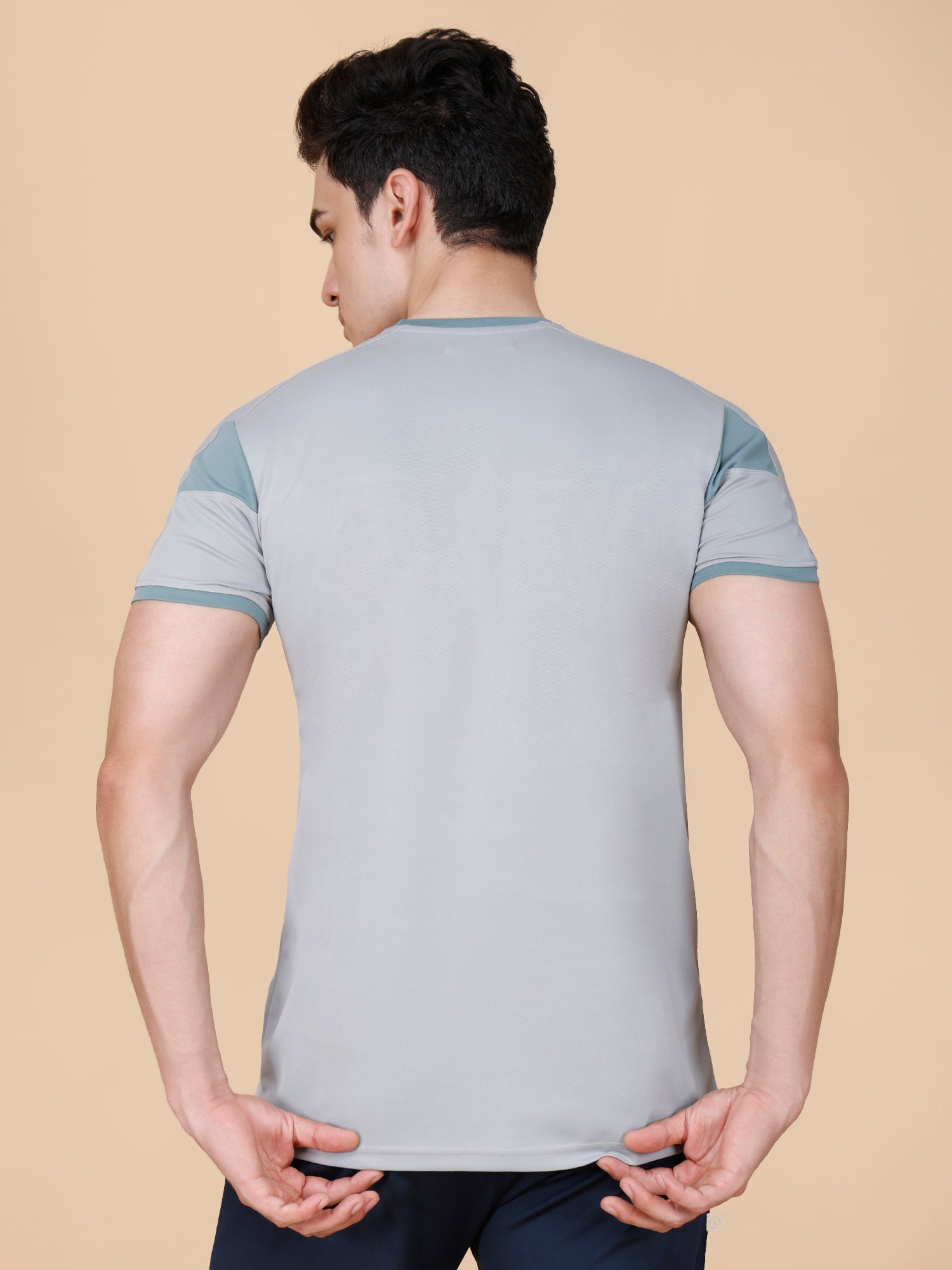 Drizone Panel T-shirt – 2-Way Tencil Lycra Color Block - Light Grey