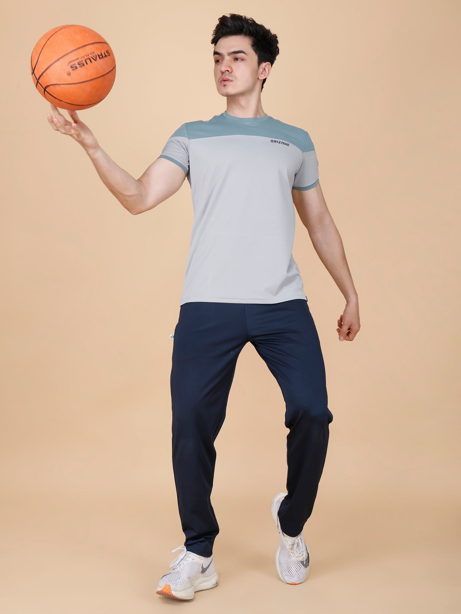 Drizone Panel T-shirt – 2-Way Tencil Lycra Color Block - Light Grey