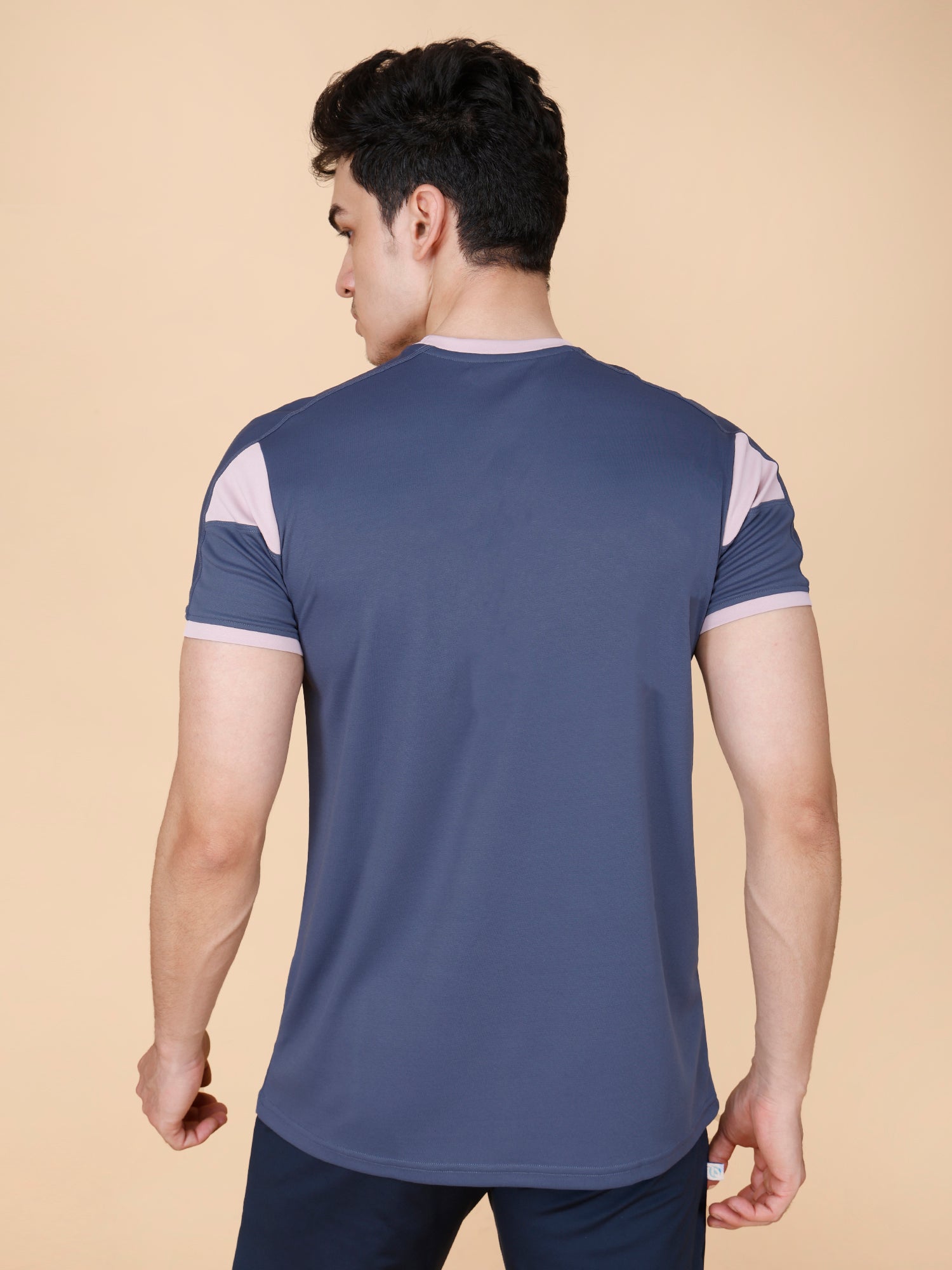 Drizone Panel T-shirt – 2-Way Tencil Lycra Color Block - Navy Blue