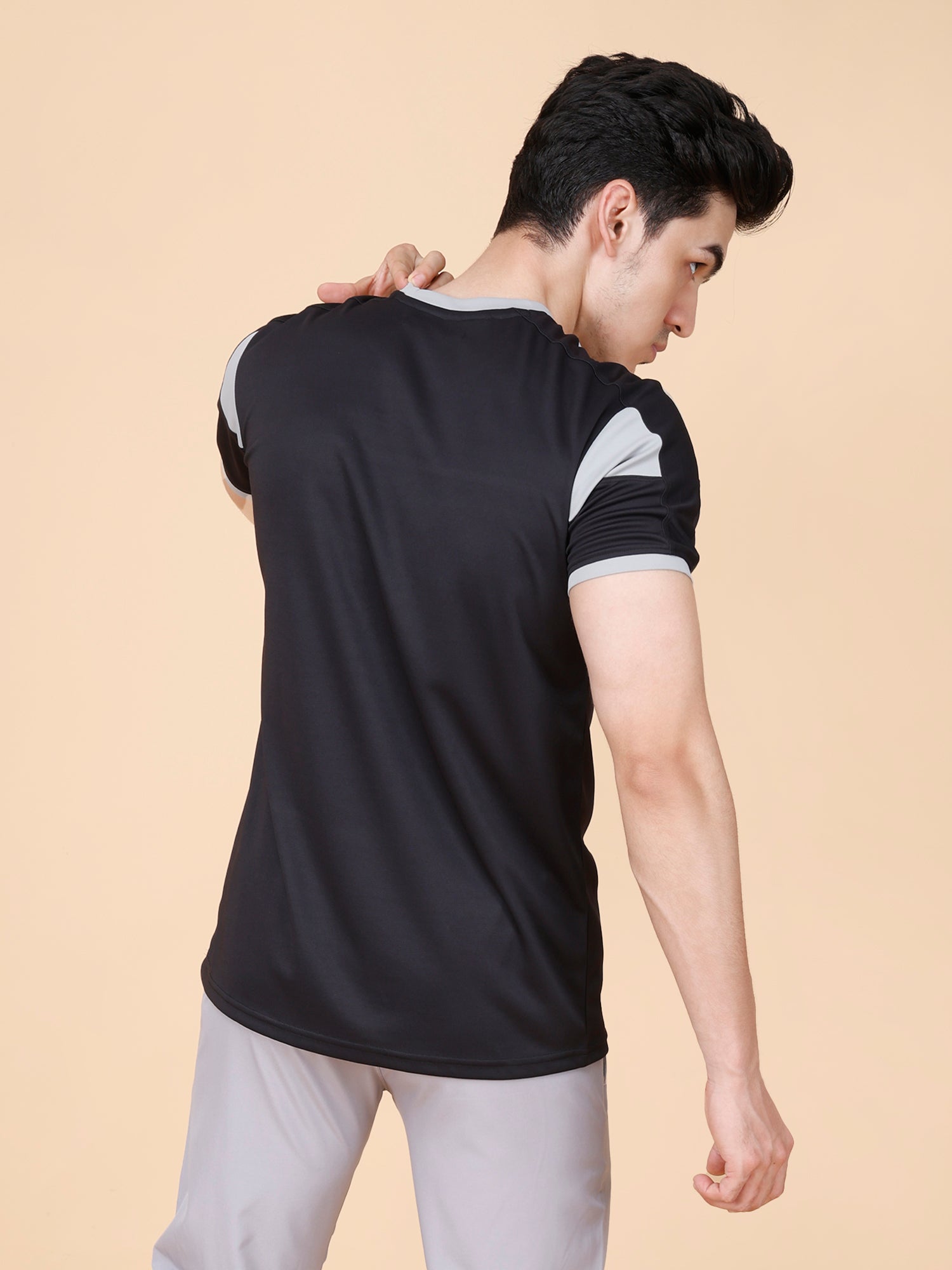 Drizone Panel T-shirt – 2-Way Tencil Lycra Color Block - Black