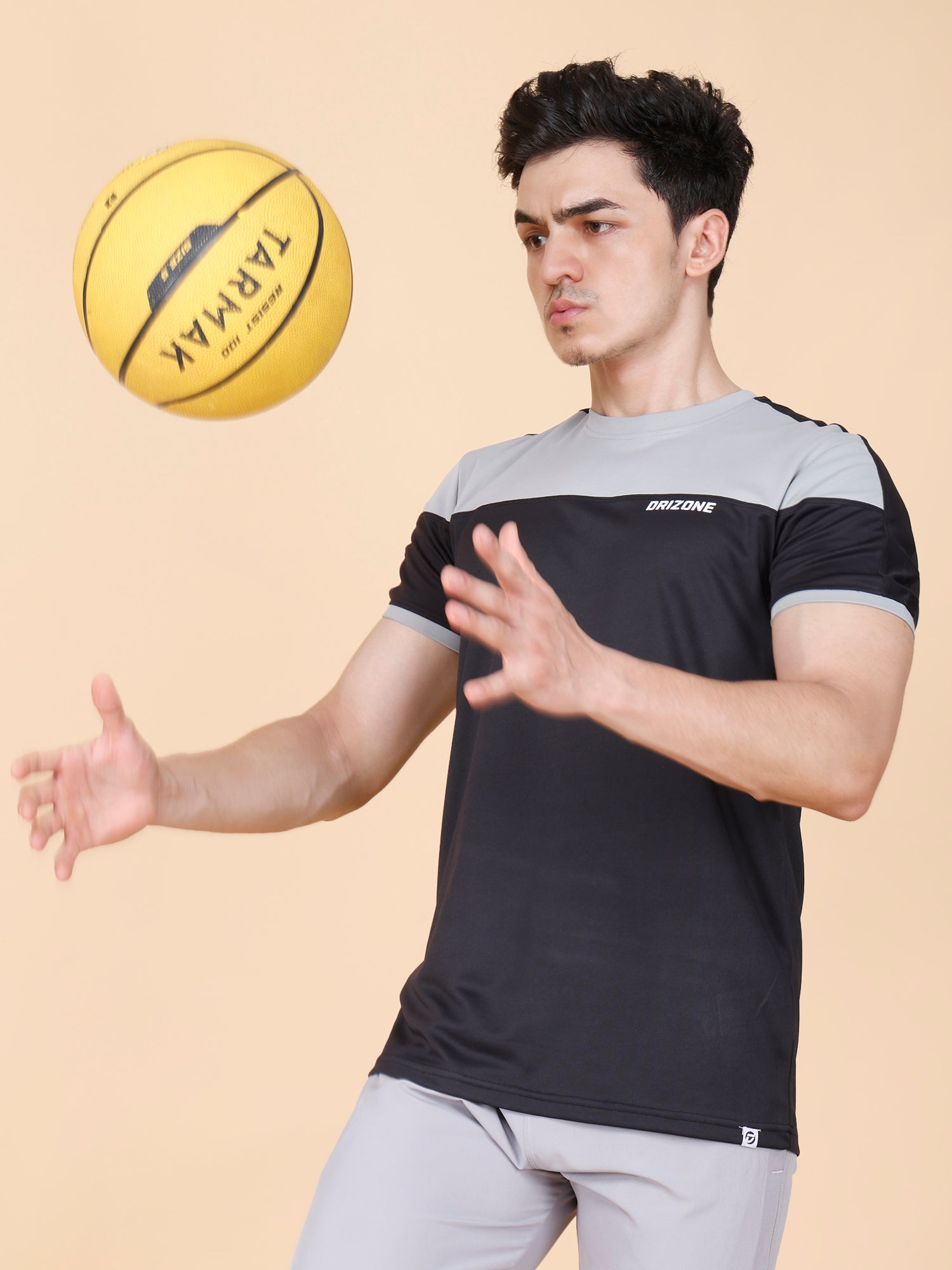 Drizone Panel T-shirt – 2-Way Tencil Lycra Color Block - Black