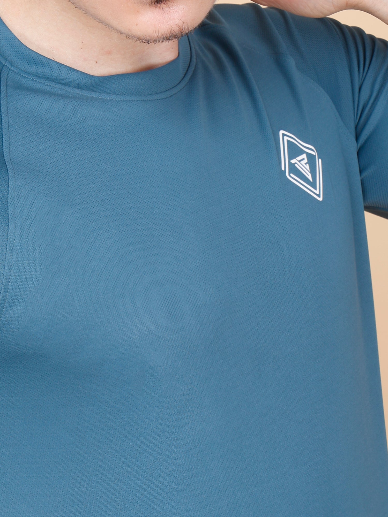 Drizone Plain T-shirt – Dot Knit Raglan Half Sleeves - Dark Cyan