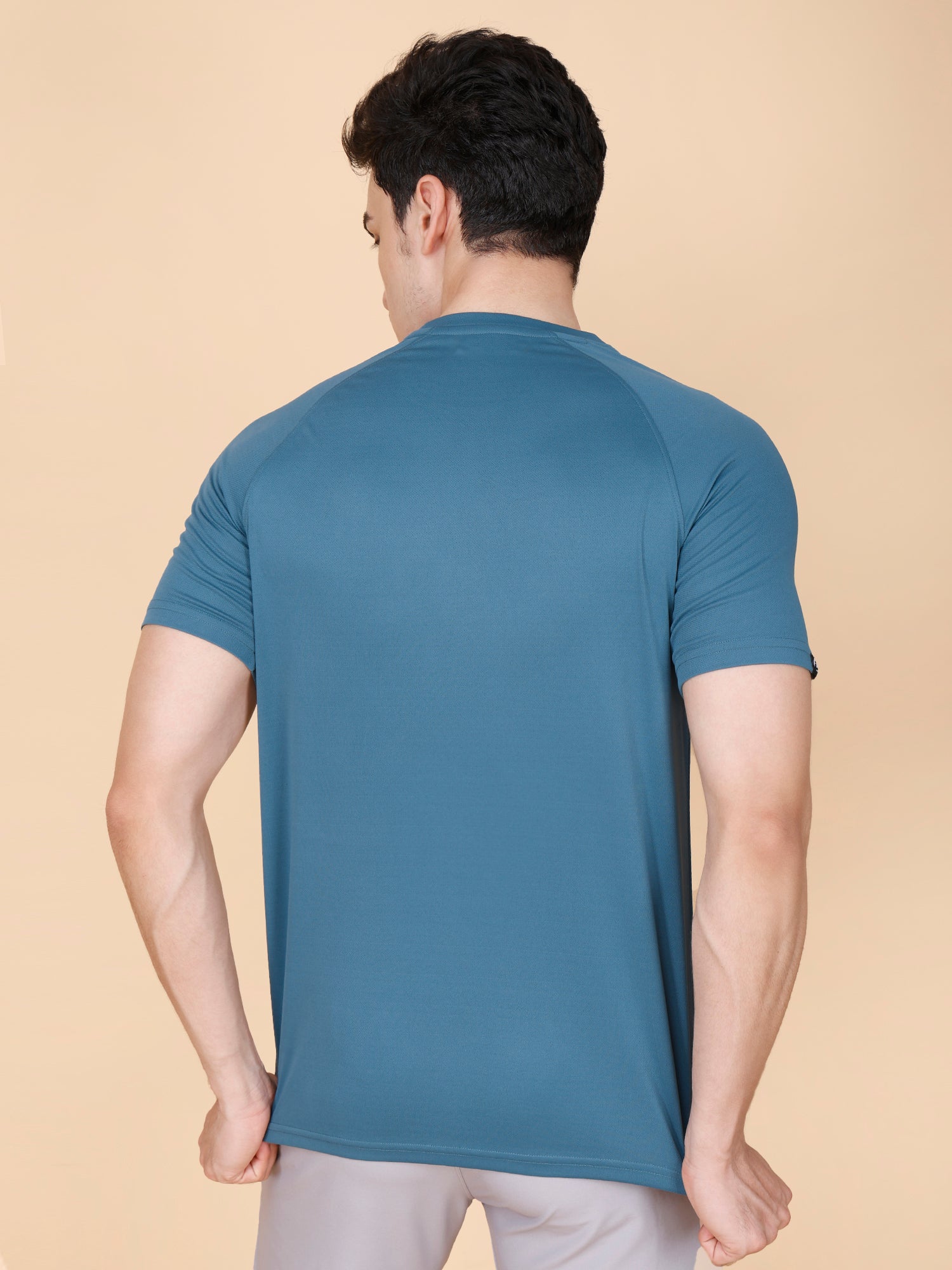 Drizone Plain T-shirt – Dot Knit Raglan Half Sleeves - Dark Cyan