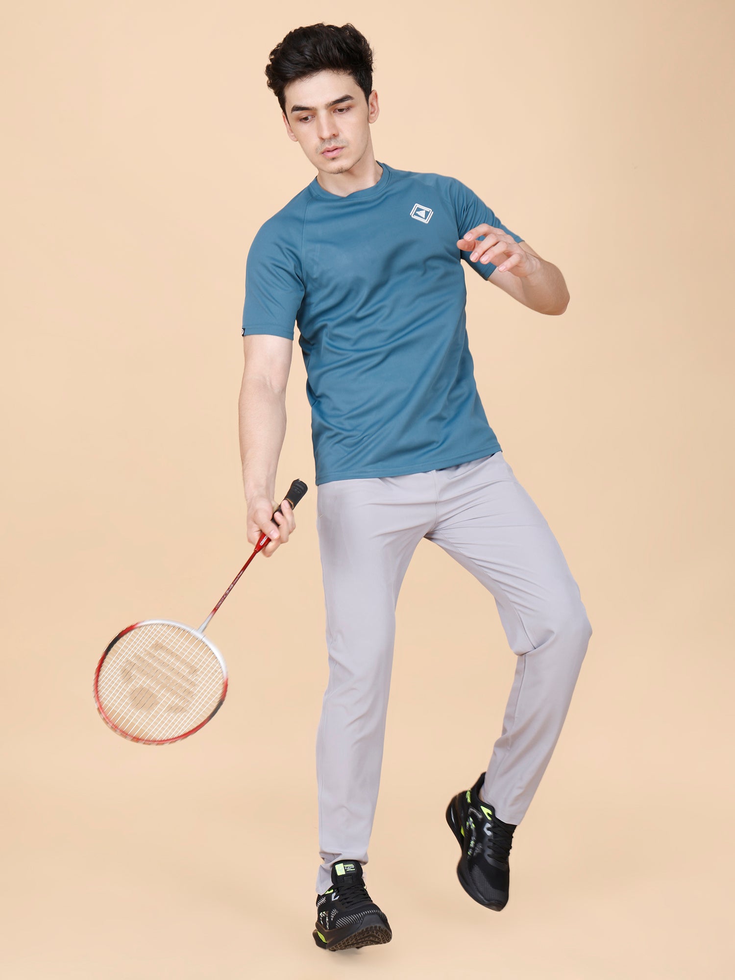 Drizone Plain T-shirt – Dot Knit Raglan Half Sleeves - Dark Cyan