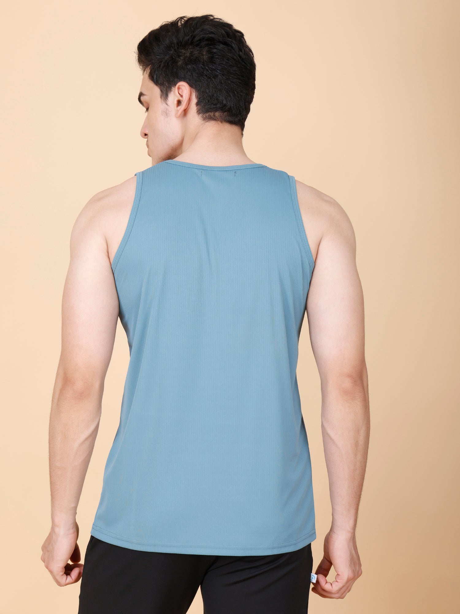 Drizone Plain Gym Tank – 2-Way Stretch Lycra - Medium Blue