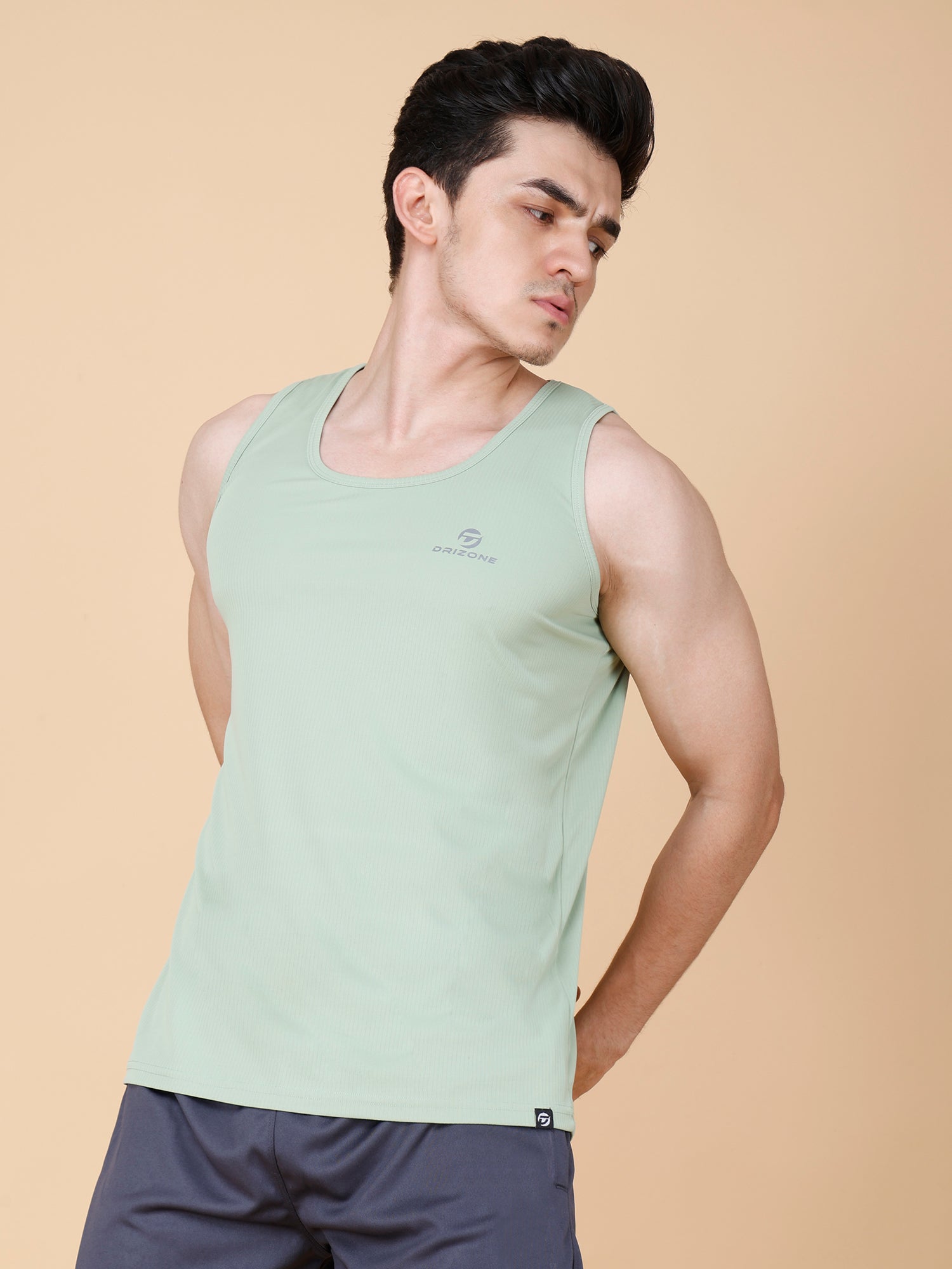 Drizone Plain Gym Tank – 2-Way Stretch Lycra - Pista