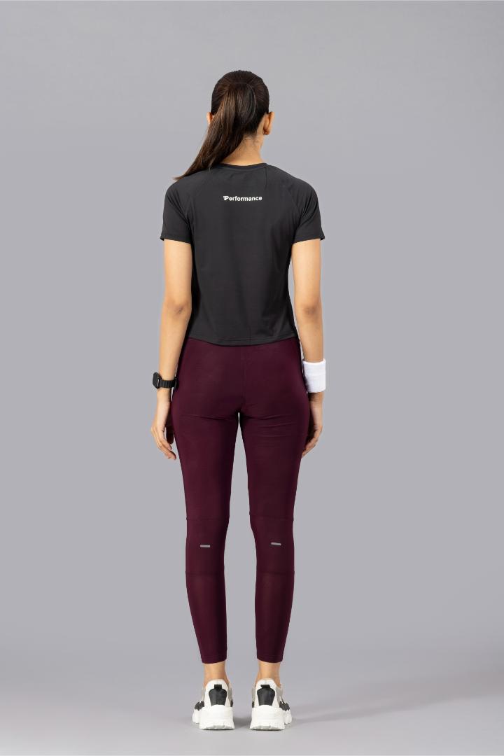 Women's Plain T-shirt – Four Way Lycra Comfort Fit - Black