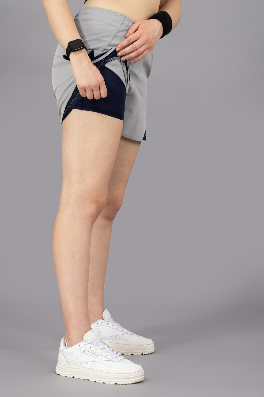Women's Compression Tulip Shorts – NS Lycra Blend - Light Grey