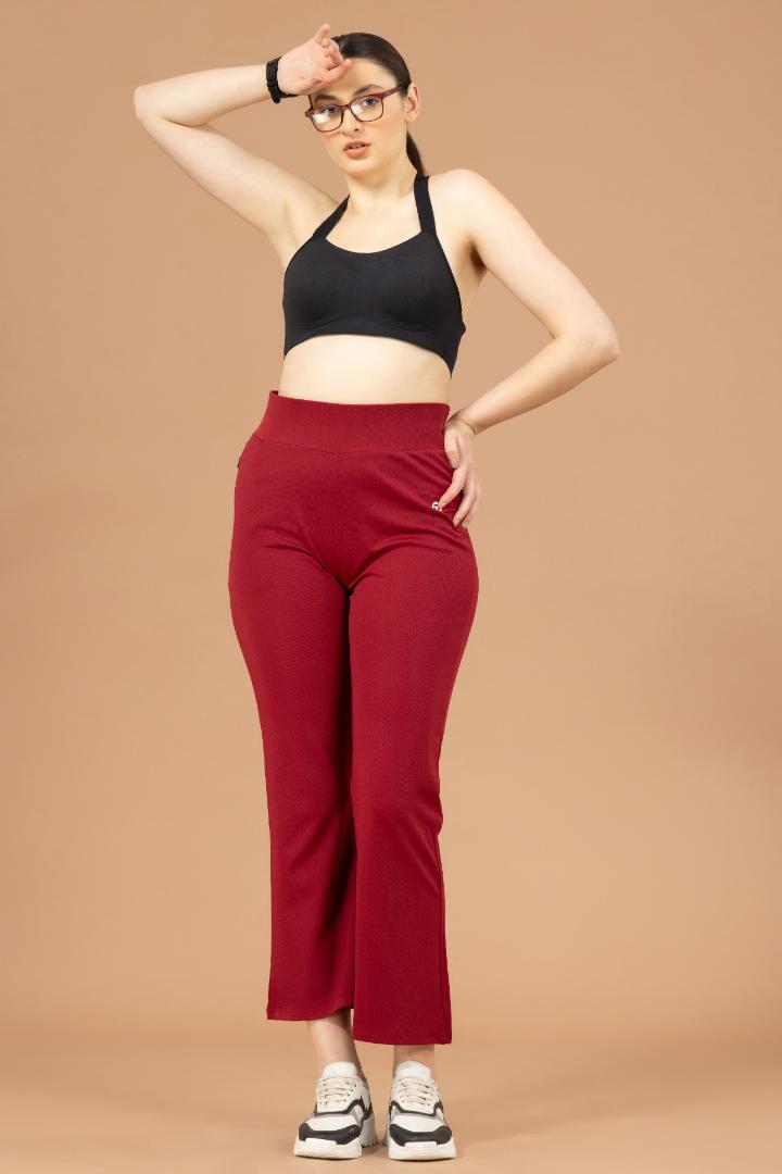 Women's Bell-Bottom Pants – Premium Corduroy Fabric - Red