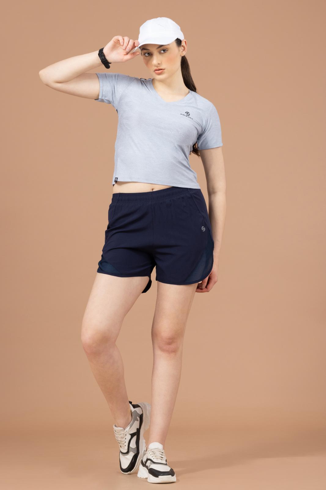 Women's Designer T-shirt – Self Jacquard Fabric - Sky Blue