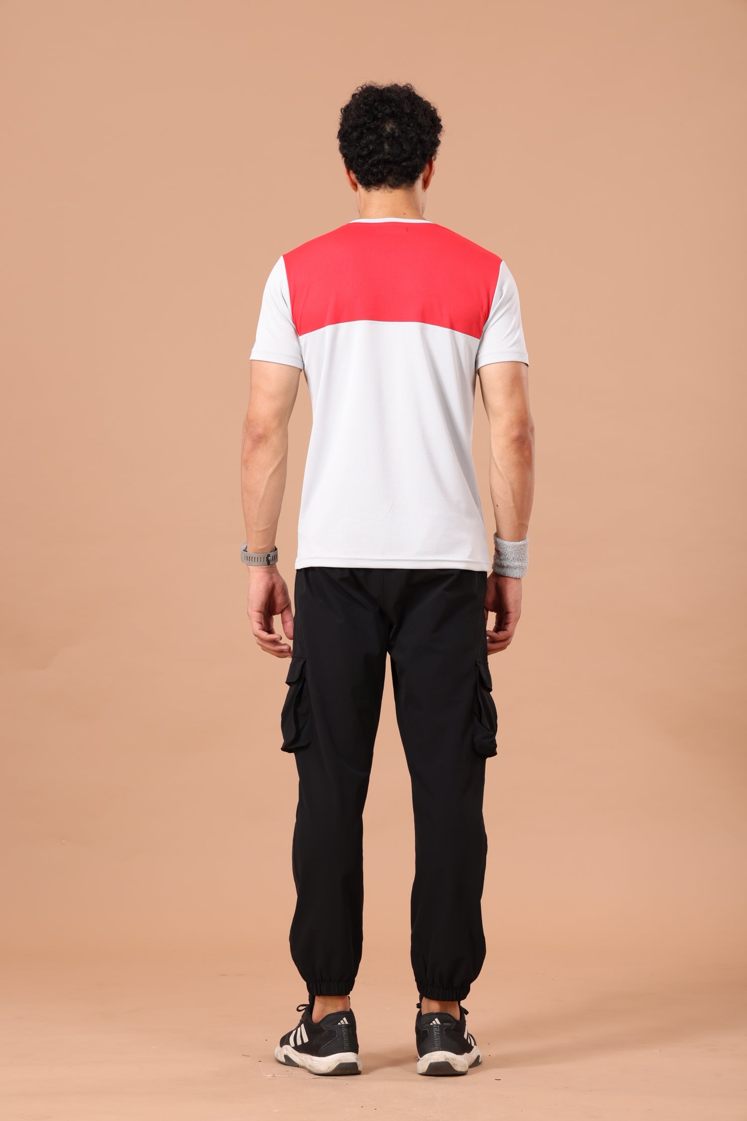 Drizone Dot Knit Round Neck Half Sleeve Panel T-Shirt for Men – Soft & Sporty - Light Grey