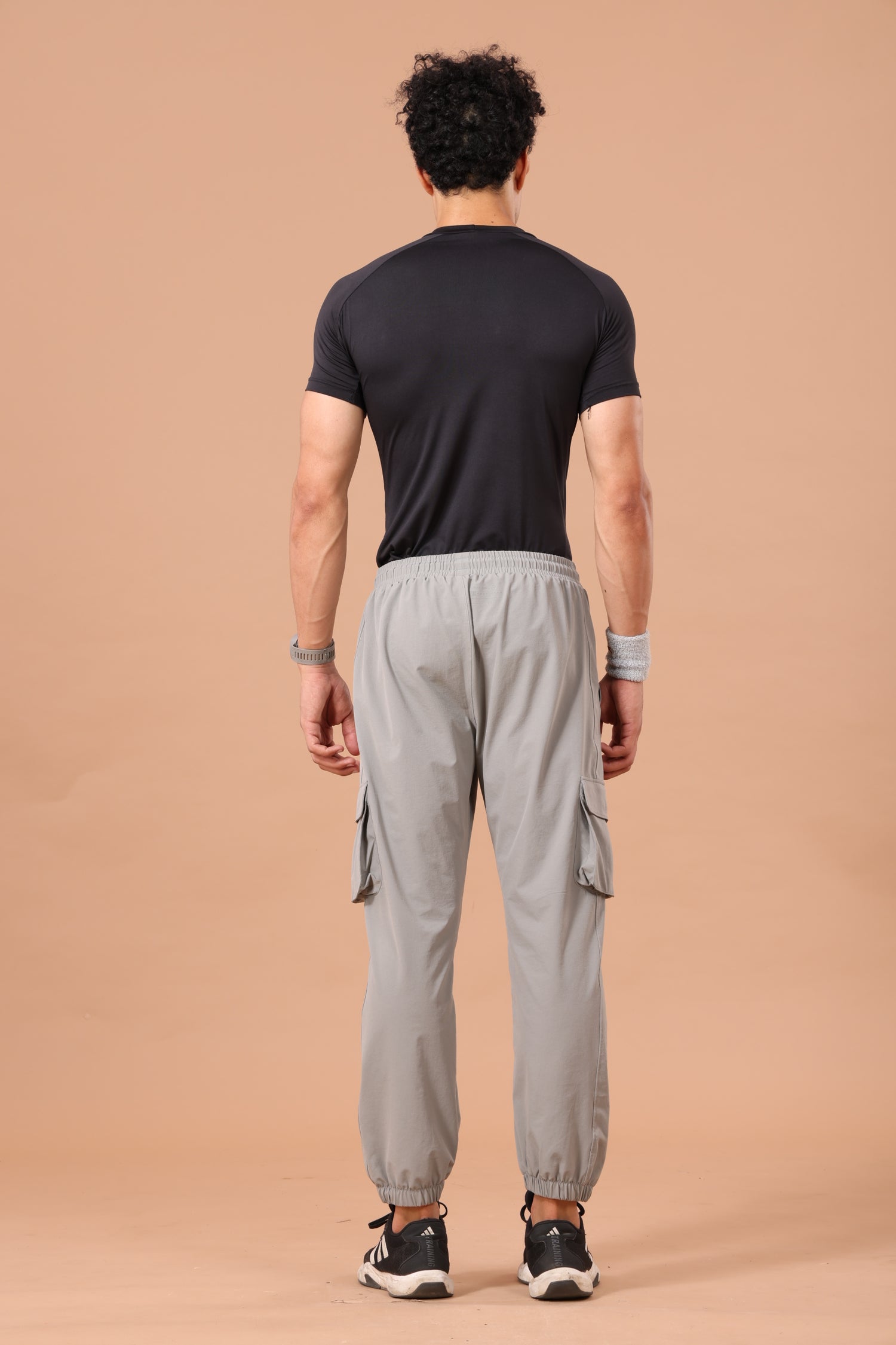 Drizone NS Terry Cargo Jogger for Men – Gym & Casual Wear - Light Grey