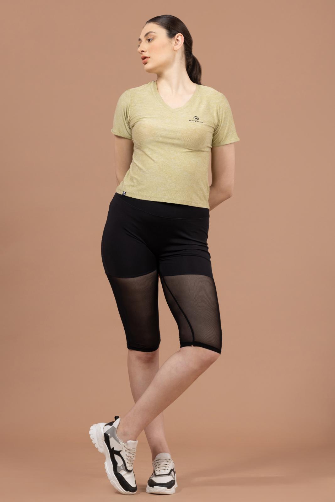 Women's Designer T-shirt – Self Jacquard Fabric - Yellow