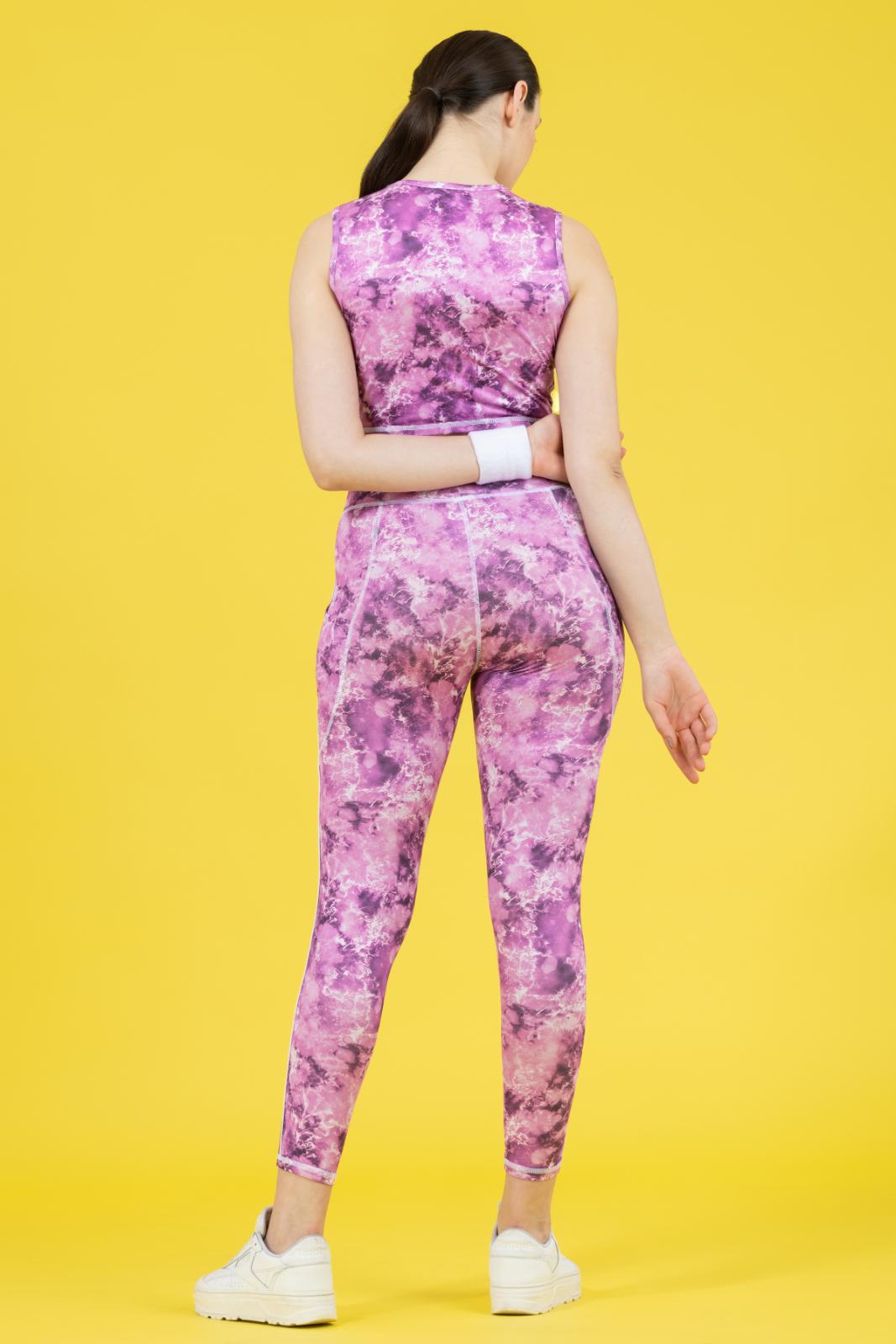Women's Co-ord Set – Abstract Printed Polyester Style - Purple