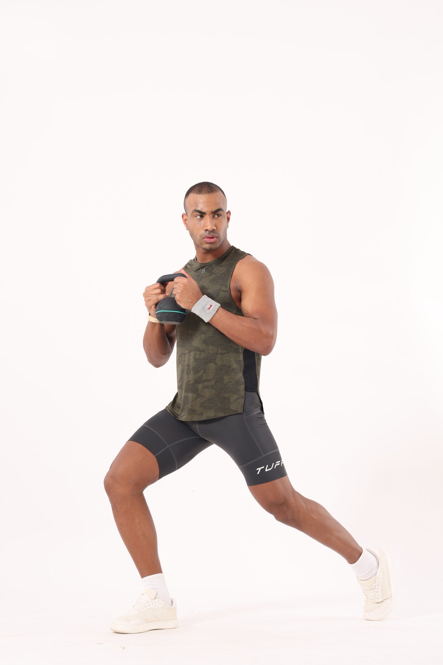 Drizone Self Jacquard Panel Tank Top – Sleeveless Performance Wear - Olive