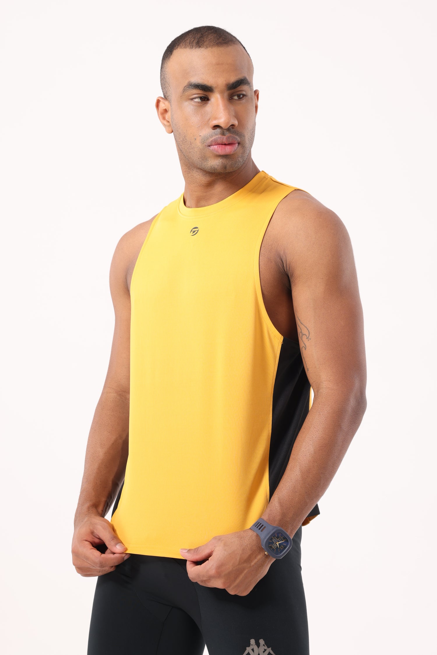 Drizone Rolex Knit Panel Tank – Flexible & Breathable - Mustard