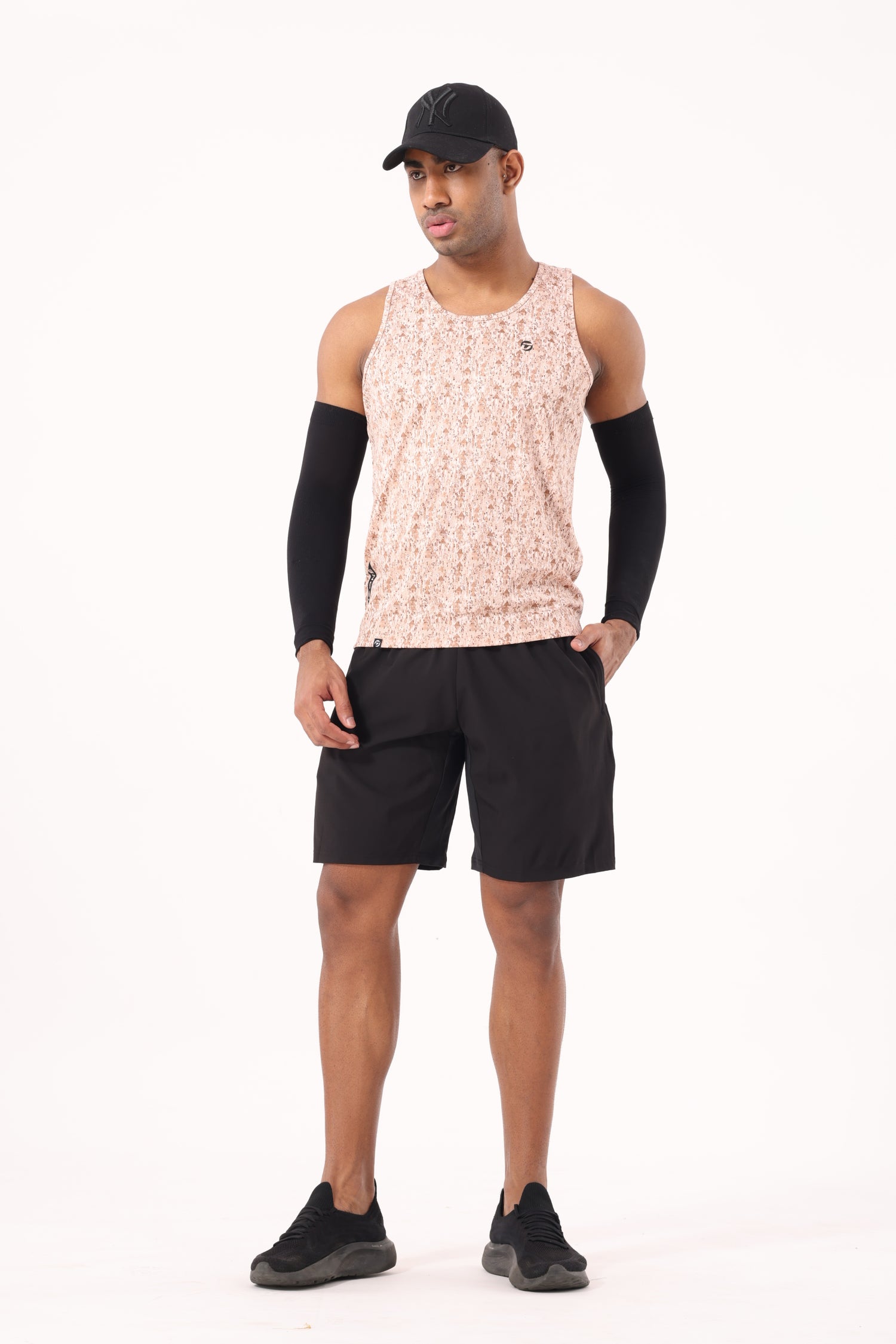 Drizone All-Over Printed Polyester Tank Top - Brown