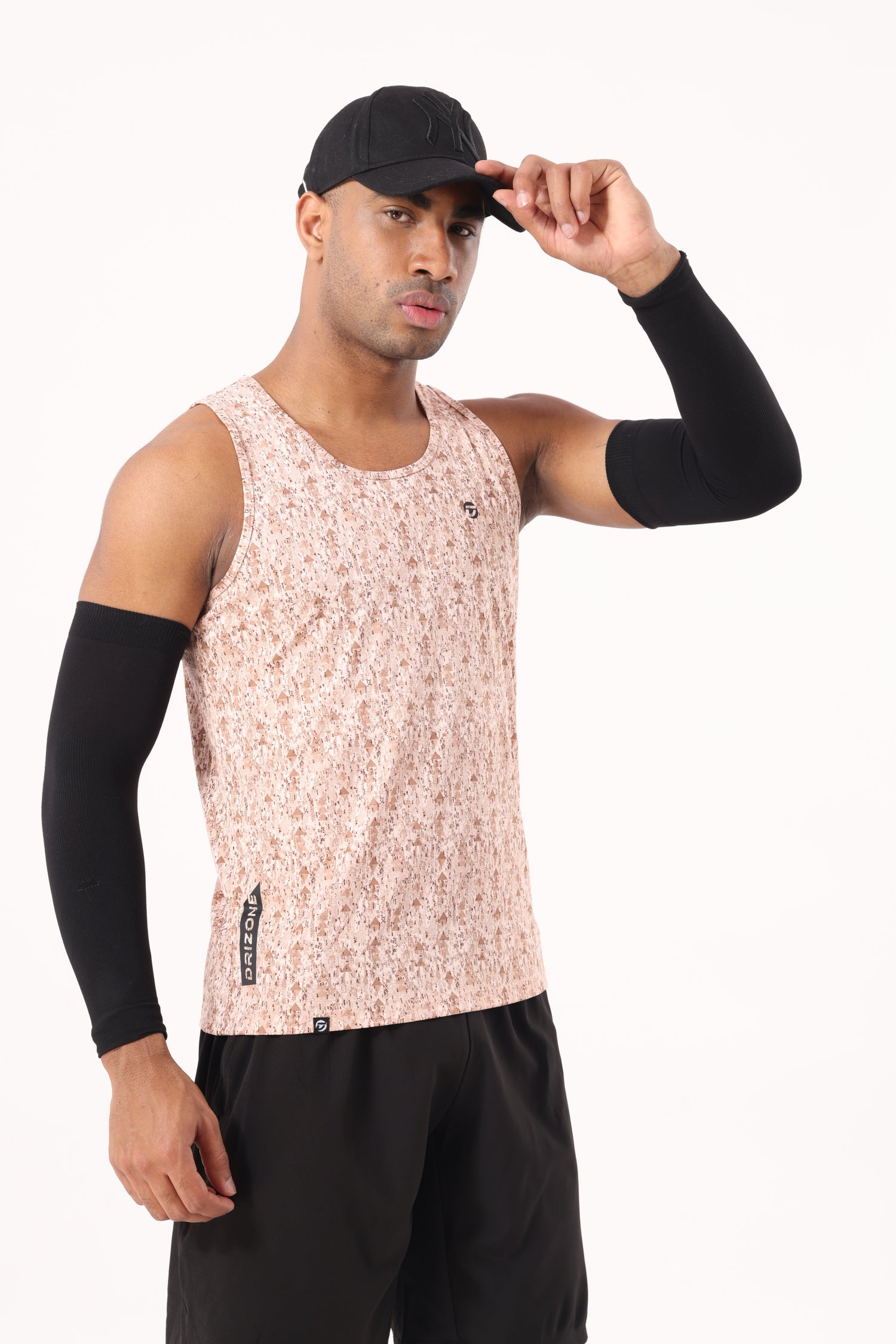 Drizone All-Over Printed Polyester Tank Top - Brown