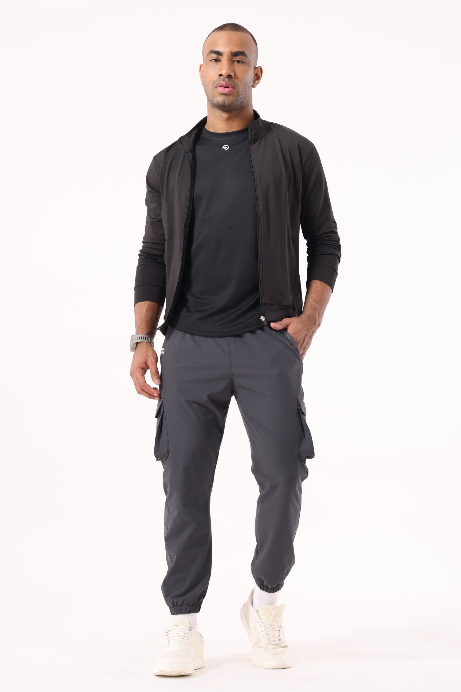 Drizone NS Terry Cargo Jogger for Men – Gym & Casual Wear - Dark Grey