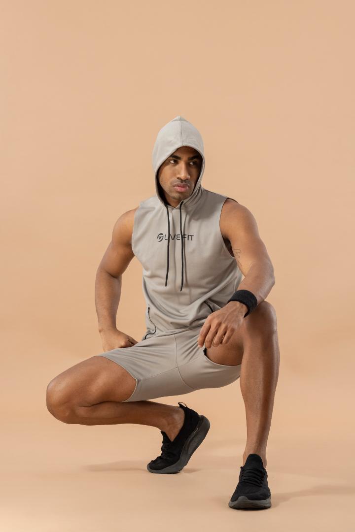 Drizone Semi Micro Poly Designer Sports Shorts – High Performance - Light Grey