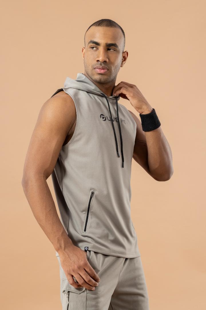Drizone Semi Micro Polyester Hooded Tank – Light Grey
