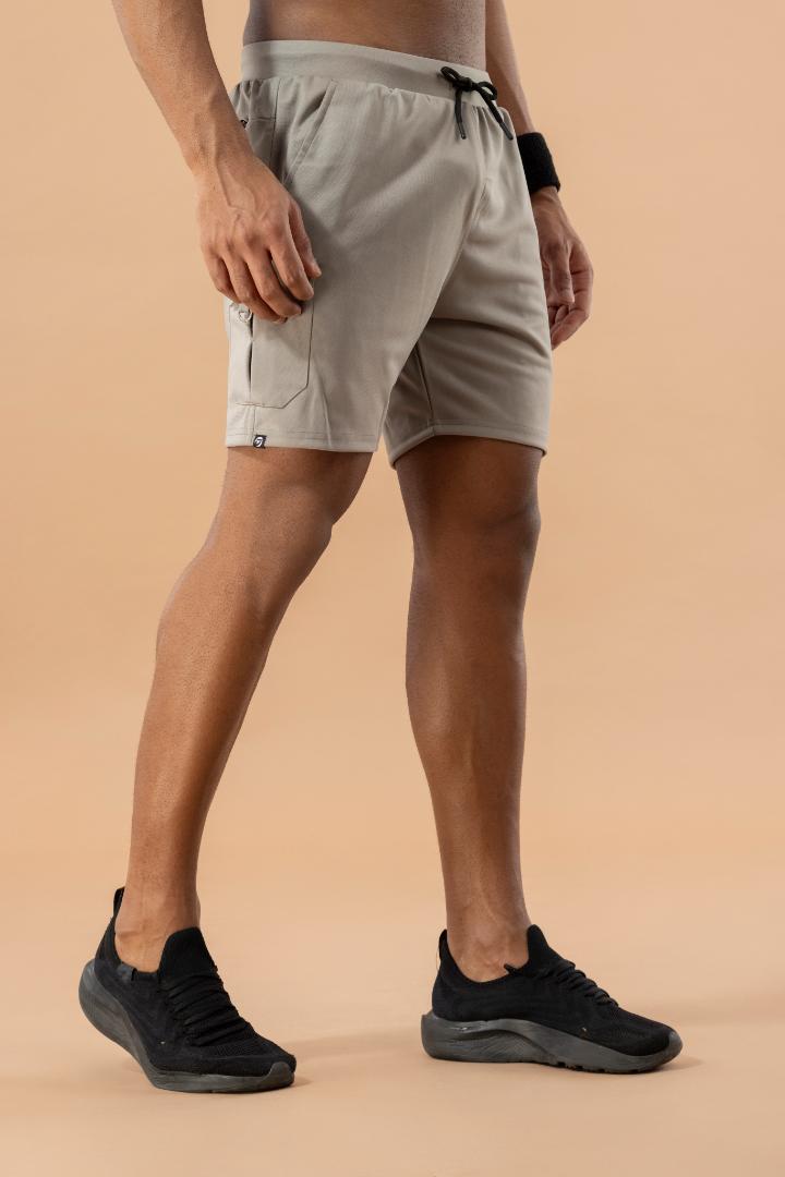 Drizone Semi Micro Poly Designer Sports Shorts – High Performance - Light Grey