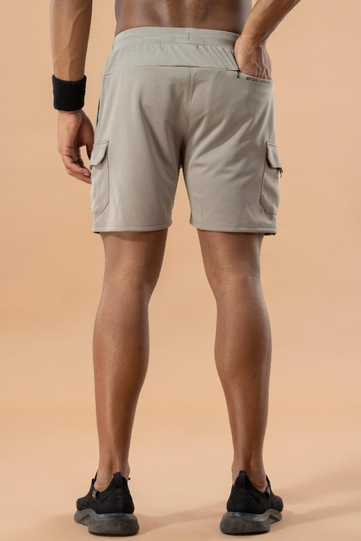 Drizone Semi Micro Poly Designer Sports Shorts – High Performance - Light Grey