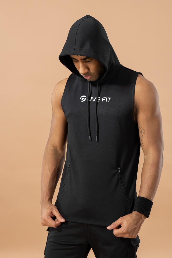 Drizone Semi Micro Polyester Hooded Tank – Black