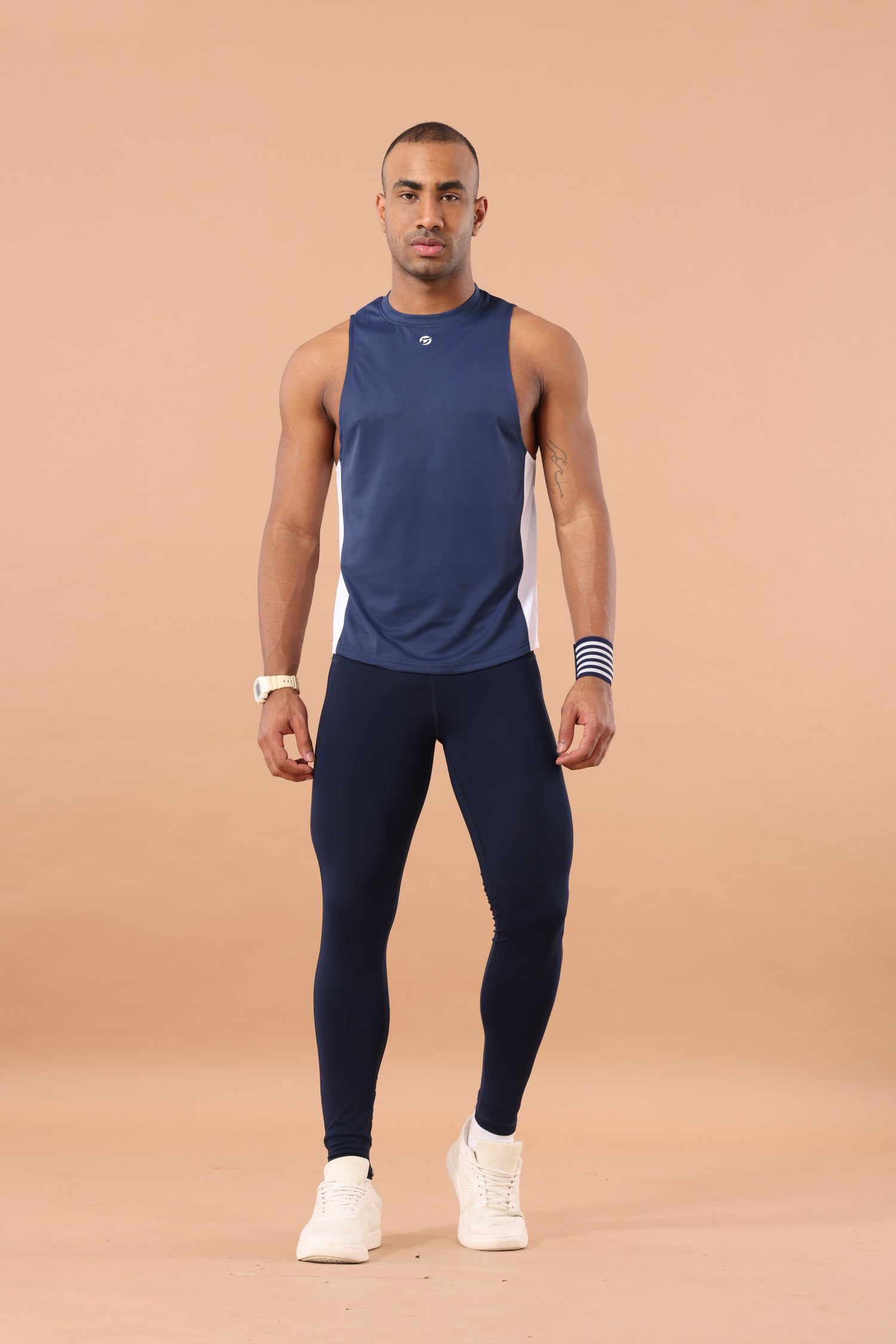 Drizone Rolex Knit Panel Tank – Flexible & Breathable - Navy Blue