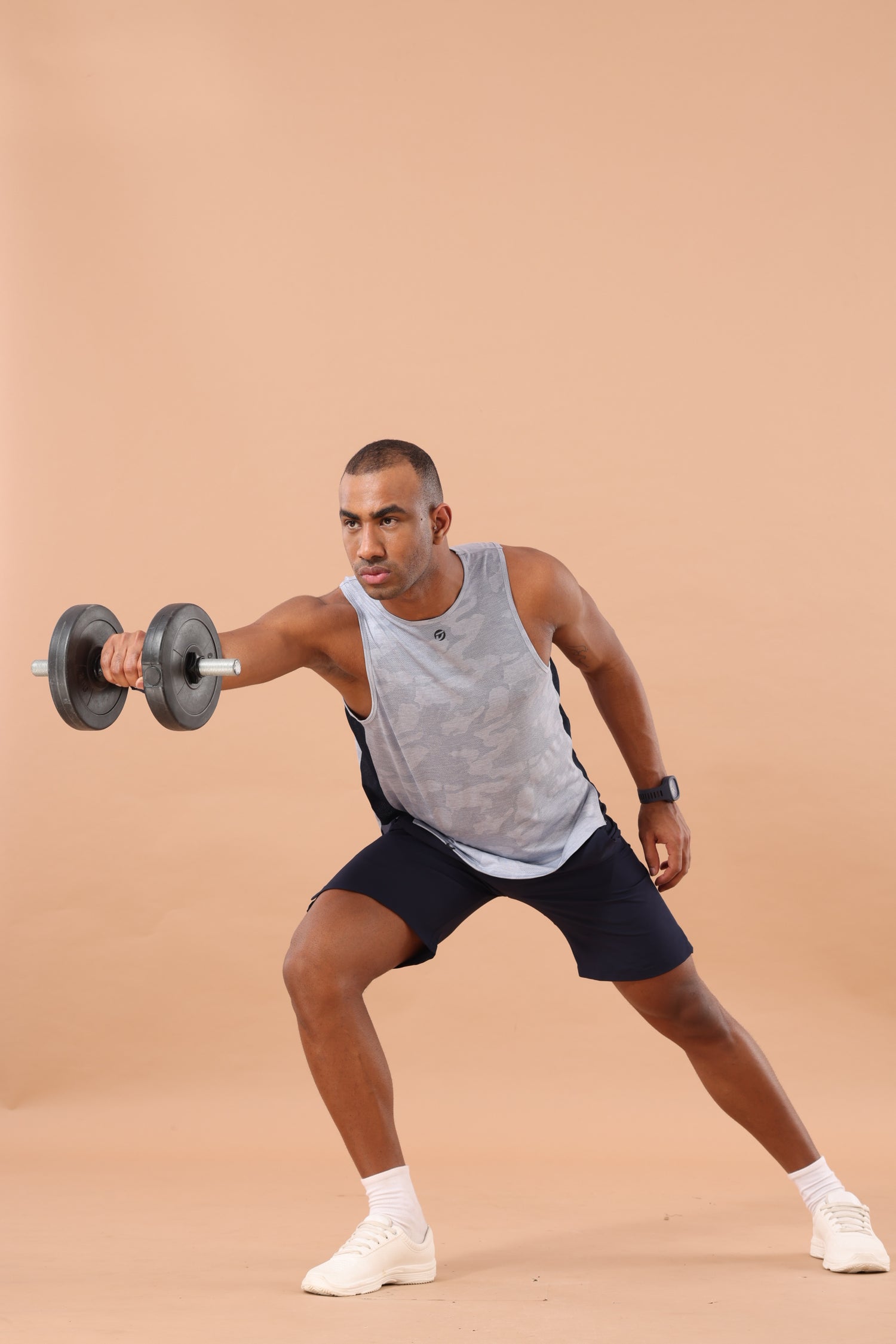 Drizone Self Jacquard Panel Tank Top – Sleeveless Performance Wear - Sky Blue