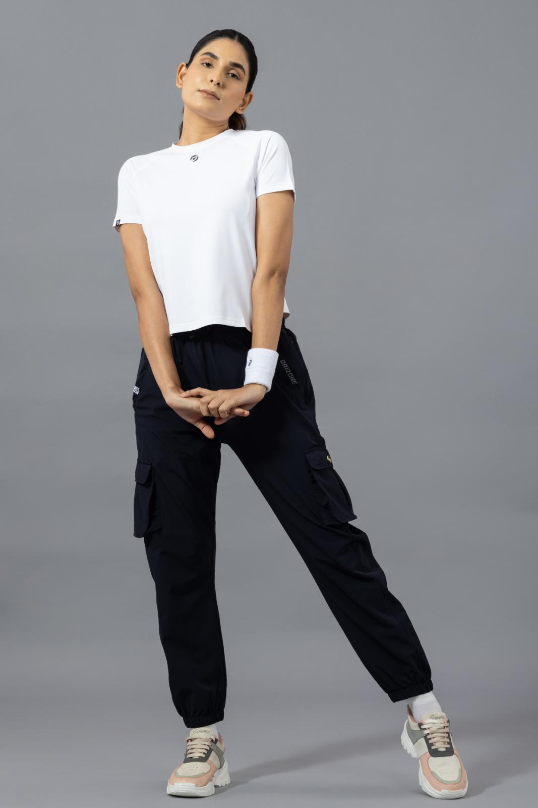Women's Cargo Jogger – Nylon Terry Stretch Comfort - Navy Blue