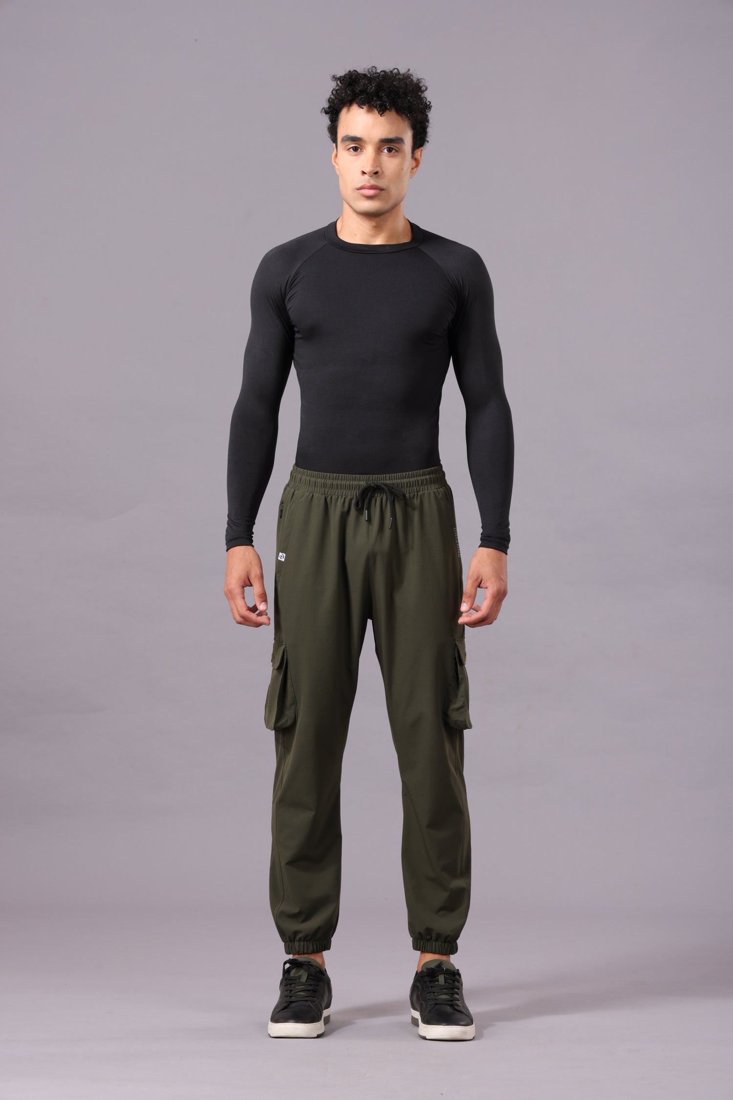 Drizone NS Terry Cargo Jogger for Men – Gym & Casual Wear - Dark Olive