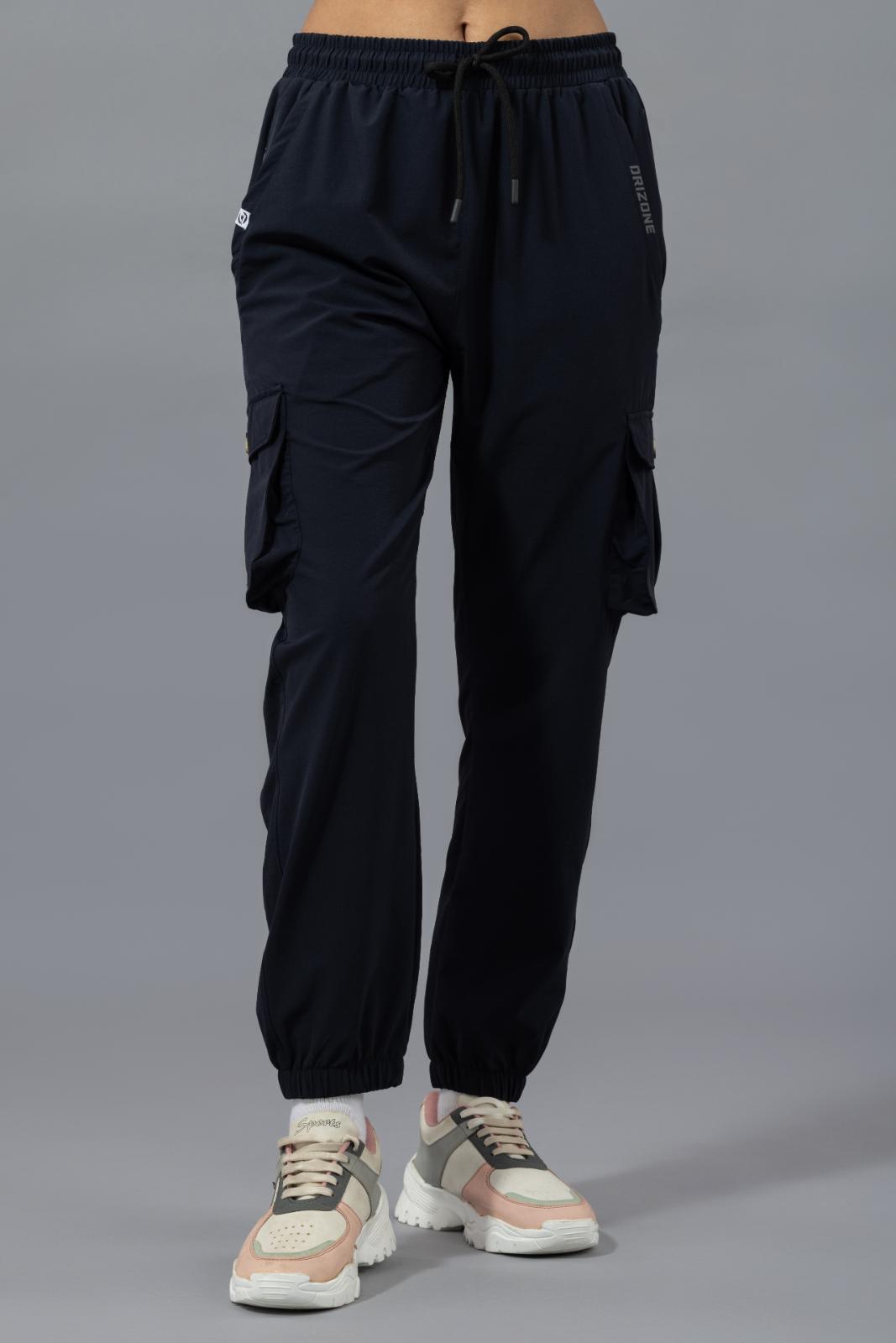 Women's Cargo Jogger – Nylon Terry Stretch Comfort - Navy Blue