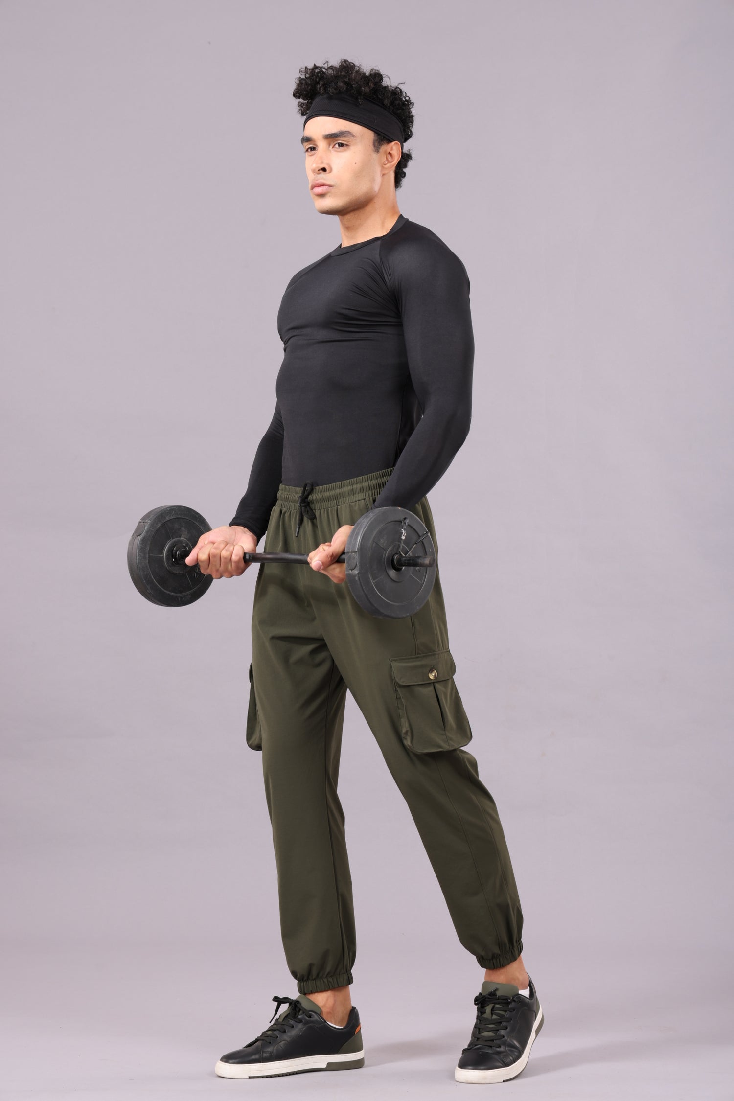 Drizone NS Terry Cargo Jogger for Men – Gym & Casual Wear - Dark Olive