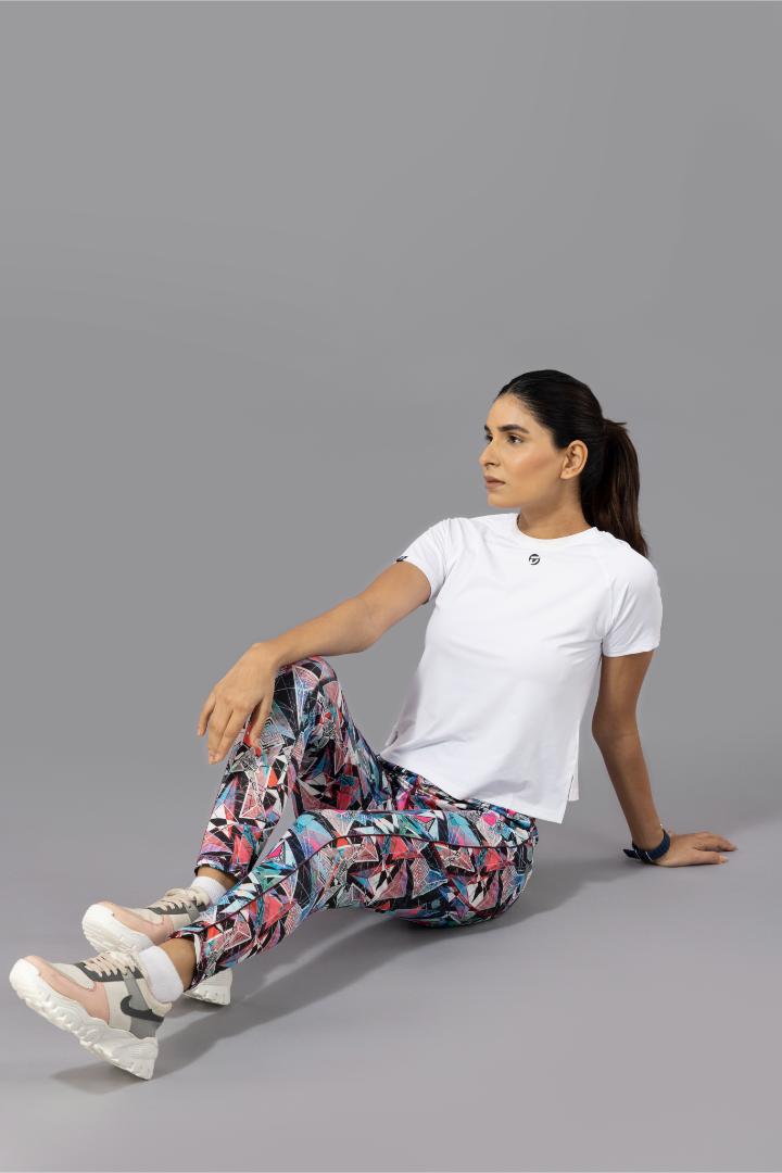 Women's Plain T-shirt – Four Way Lycra Comfort Fit - White