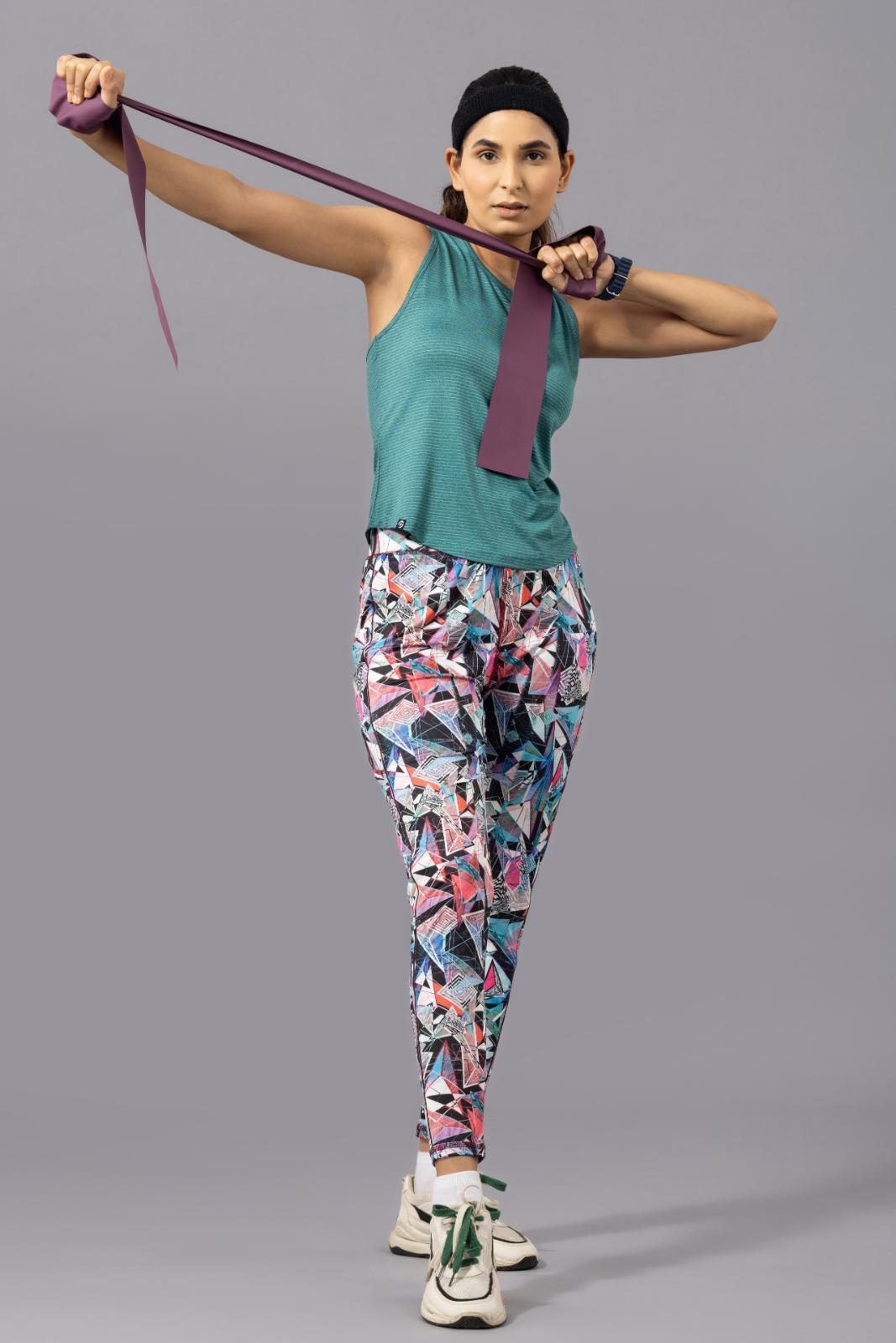 Women's Melange Striped Sleeveless Top – Teal Green