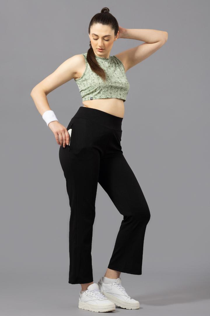 Women's Bell-Bottom Pants – Premium Corduroy Fabric - Black