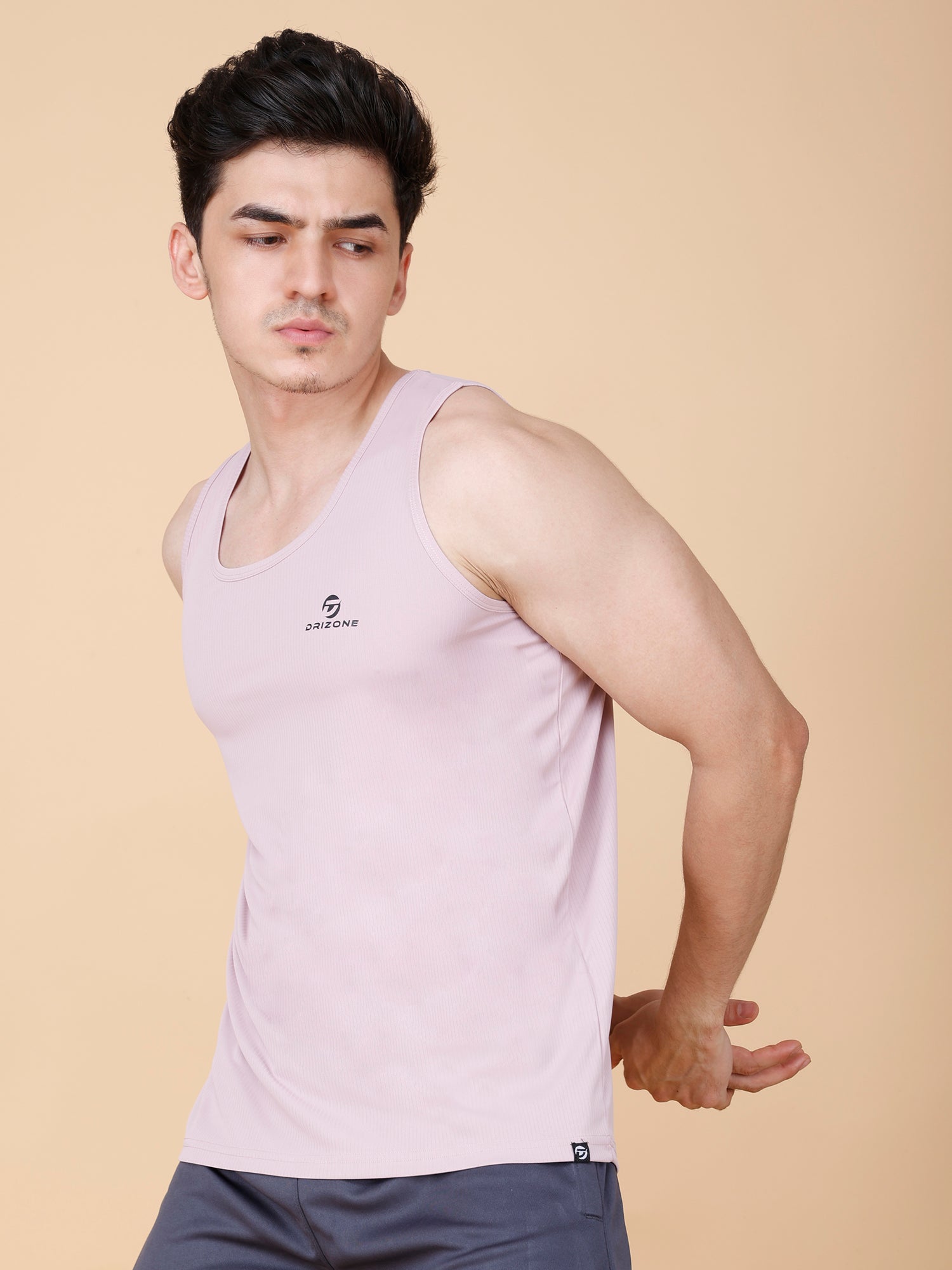 Drizone Plain Gym Tank – 2-Way Stretch Lycra - Onion Pink