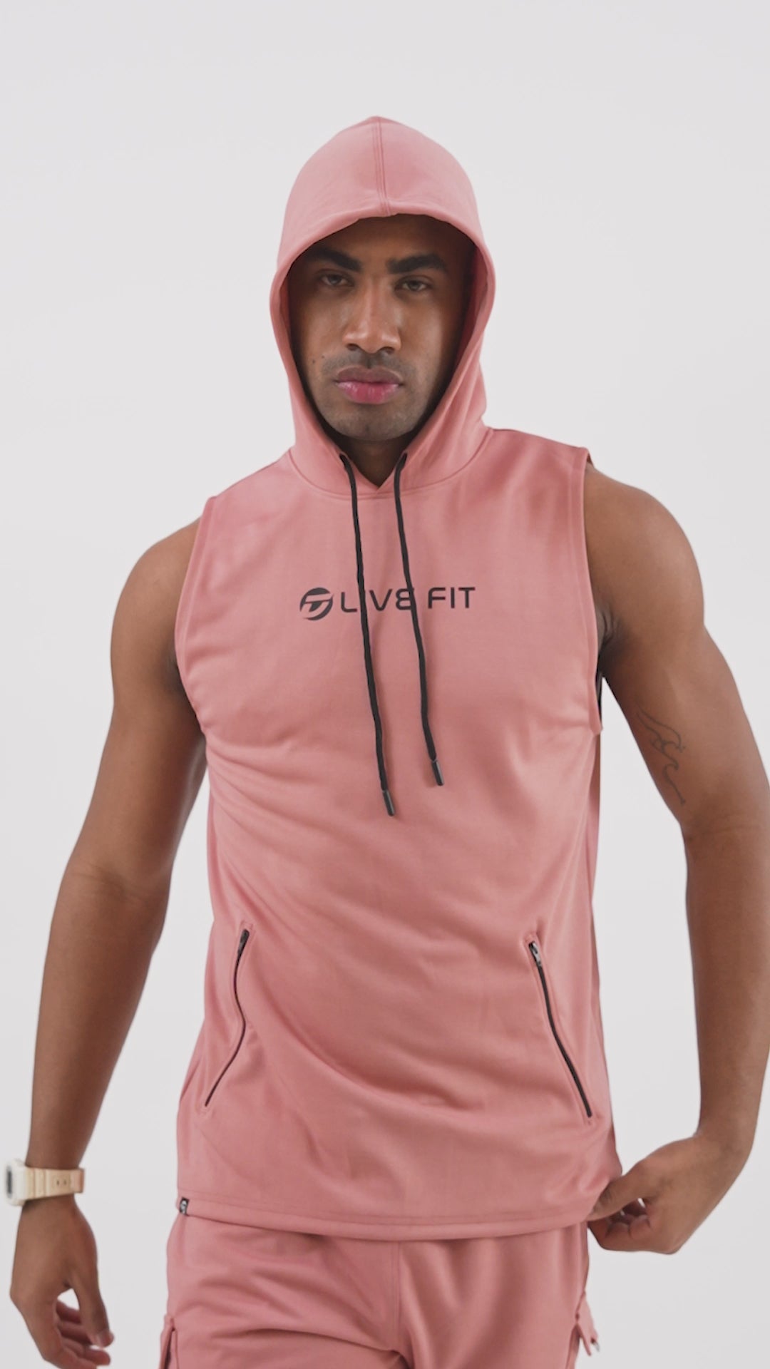 Drizone Semi Micro Polyester Hooded Tank – Peach