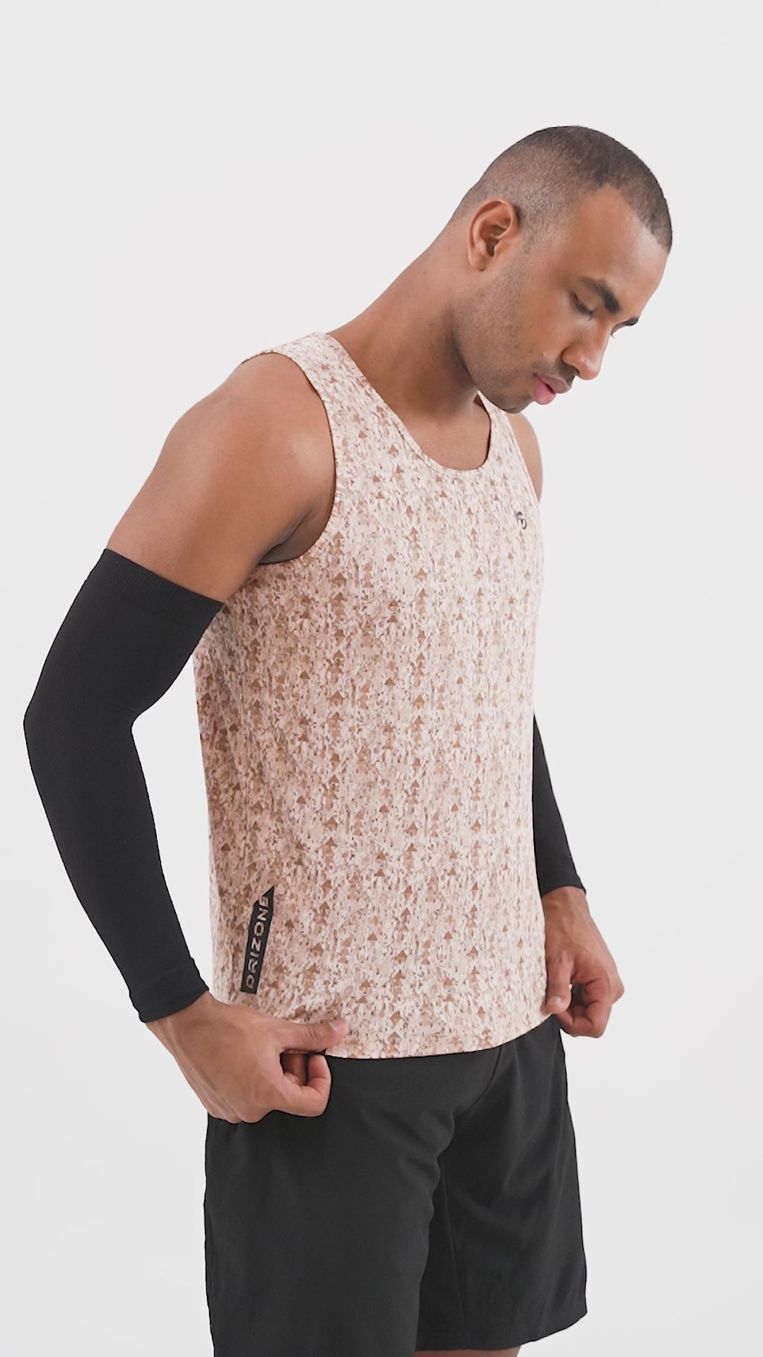 Drizone All-Over Printed Polyester Tank Top - Brown