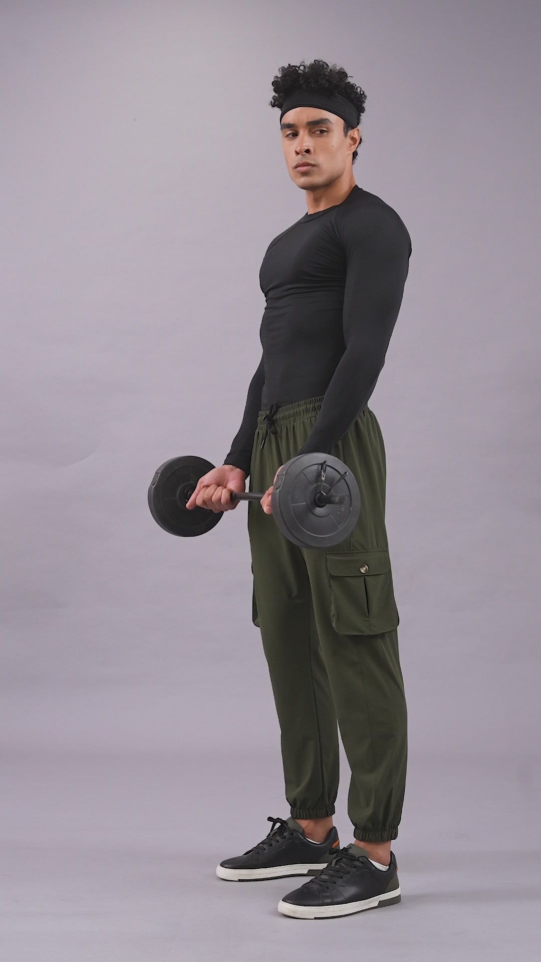 Drizone NS Terry Cargo Jogger for Men – Gym & Casual Wear - Dark Olive