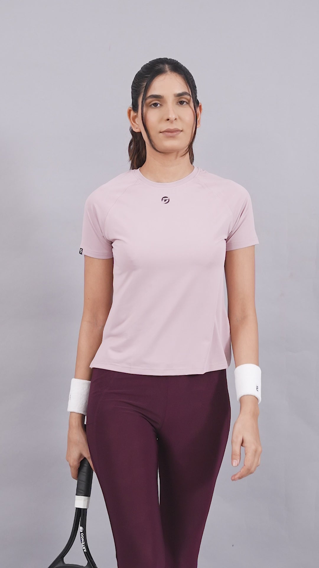 Women's Plain T-shirt – Four Way Lycra Comfort Fit - Onion Pink